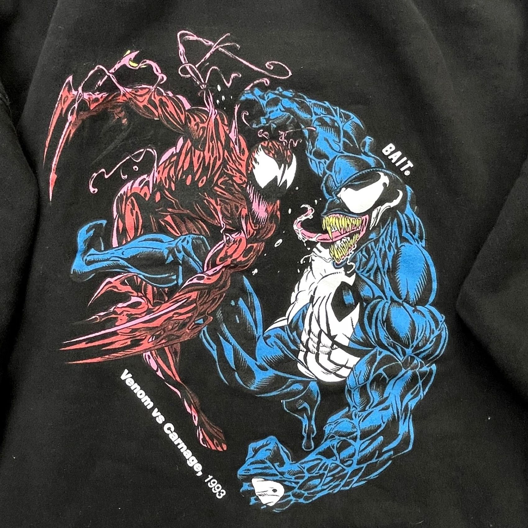 Vintage Marvel Hoodie Men XL Black Venom Carnage Comics Graphic Print Pullover Hooded Casual Sweatshirt Size US XL / EU 56 / 4 - 2 Thumbnail