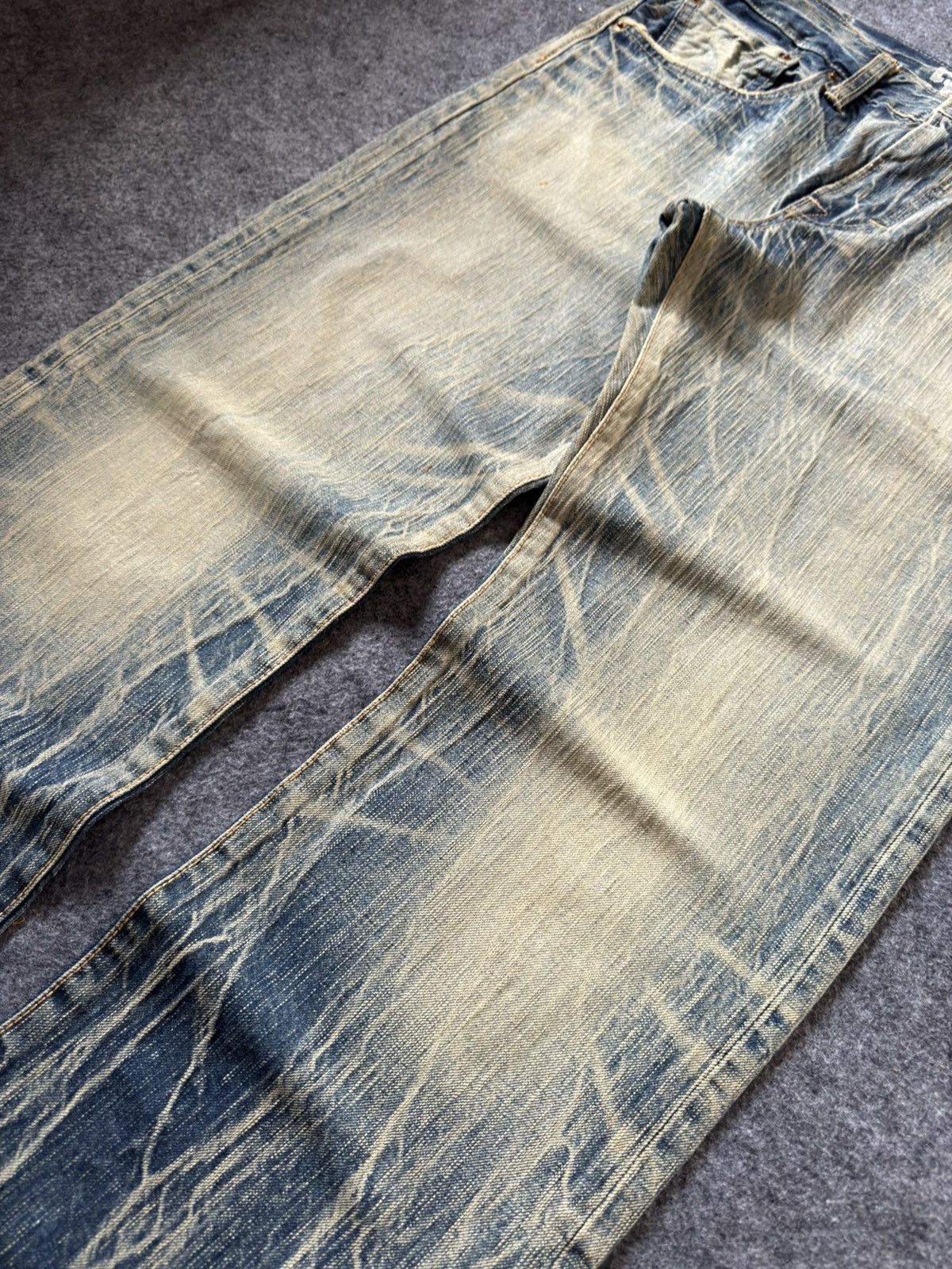 Edwin Vintage EDWIN 503 Faded Mud Wash Loose Jeans Size US 32 / EU 48 - 3 Thumbnail