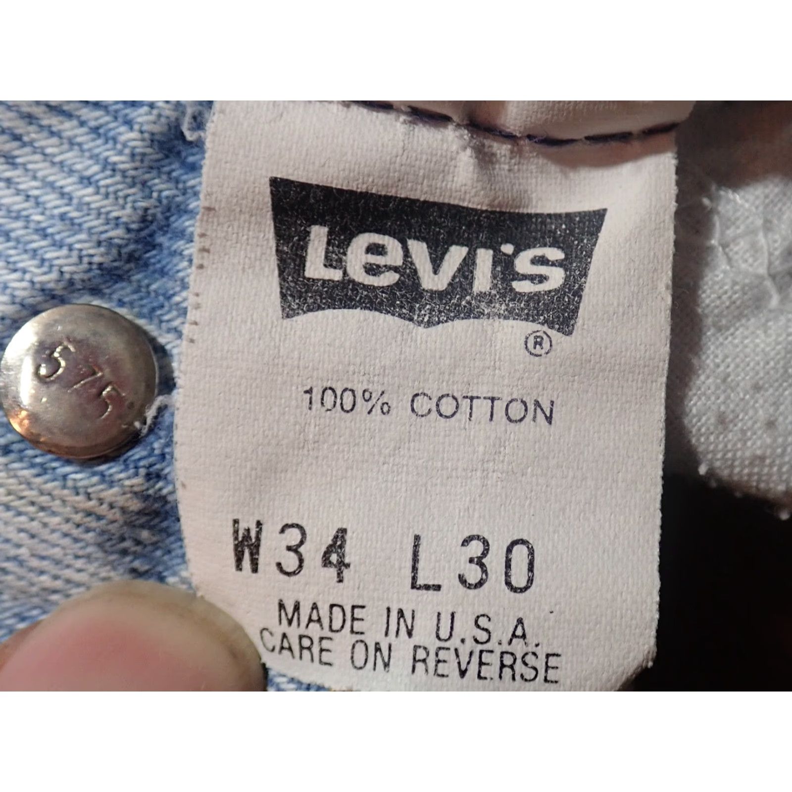 Levi's VINTAGE Levi's 550 Jeans Denim Distressed Orange Tab USA Made 34x30 90s Retro Western Bohemian Classic Men's Pants Jeans 34x30 Blue Distressed Size US 34 / EU 50 - 5 Thumbnail