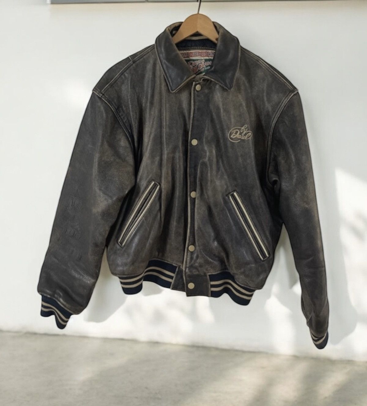 Diesel Diesel Vintage 90's Leather Bomber Jacket Spellout | Grailed