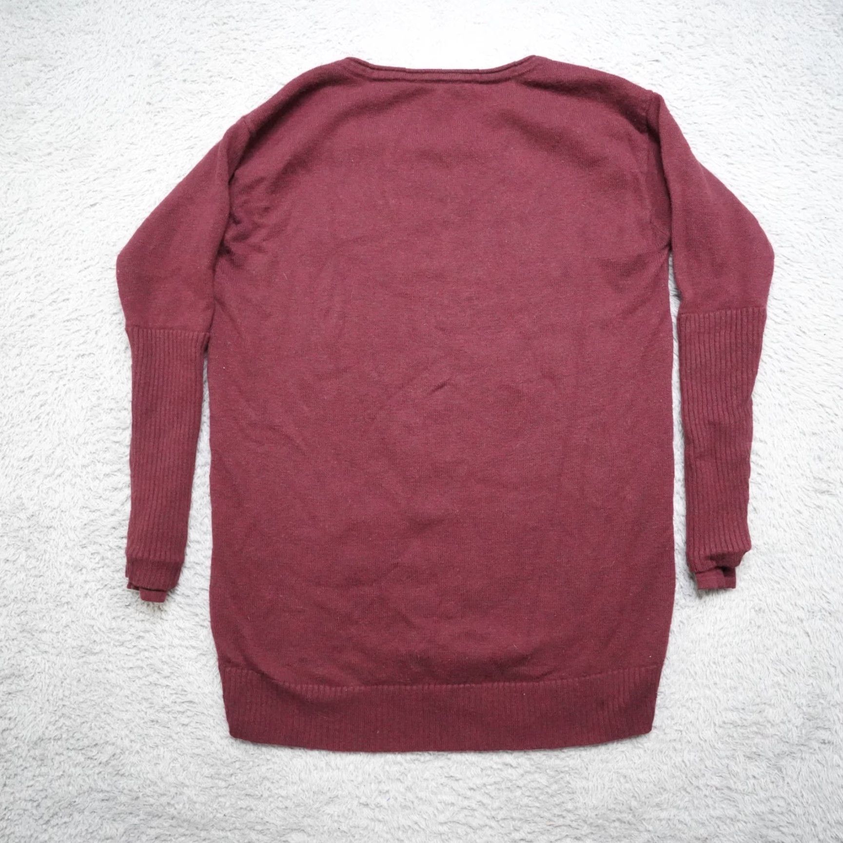 Athleta Athleta Merino Wool Sweater Womens M Red Crew Roll Cuff Thumb Holes Sweatshirt Pullover Cardigan Holiday Casual Activewear Winter Fall Spring Size M / US 6-8 / IT 42-44 - 2 Thumbnail