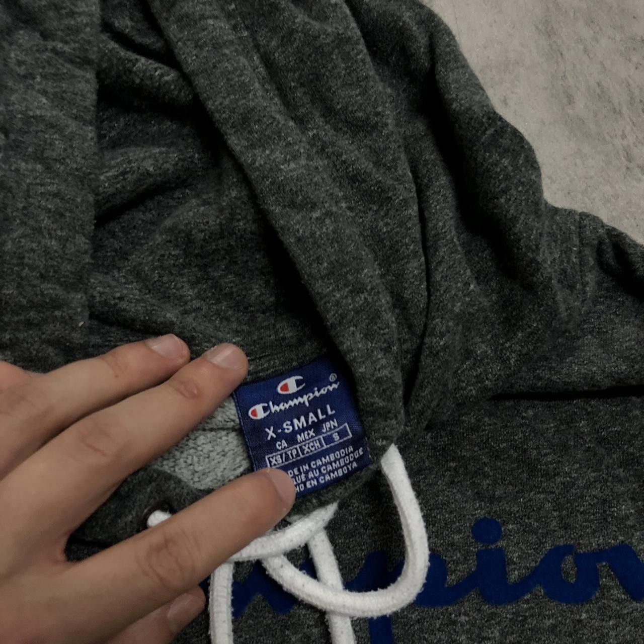 Champion Grey Champion hoodie with blue logo #hoodie Size US XS / EU 42 / 0 - 3 Thumbnail