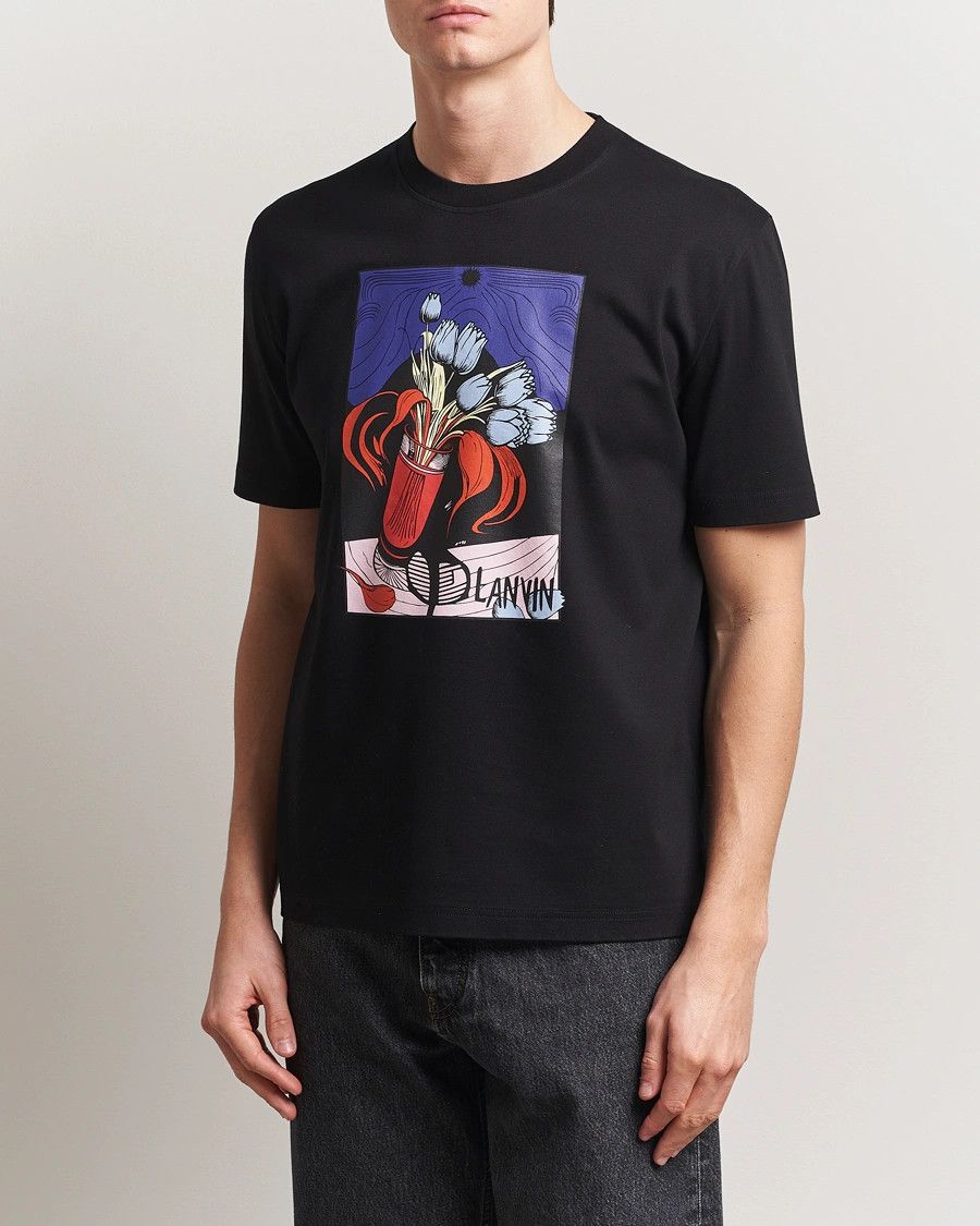 Lanvin oc11z0426 Vase Print T-Shirt in Black Size US L / EU 52-54 / 3 - 2 Thumbnail
