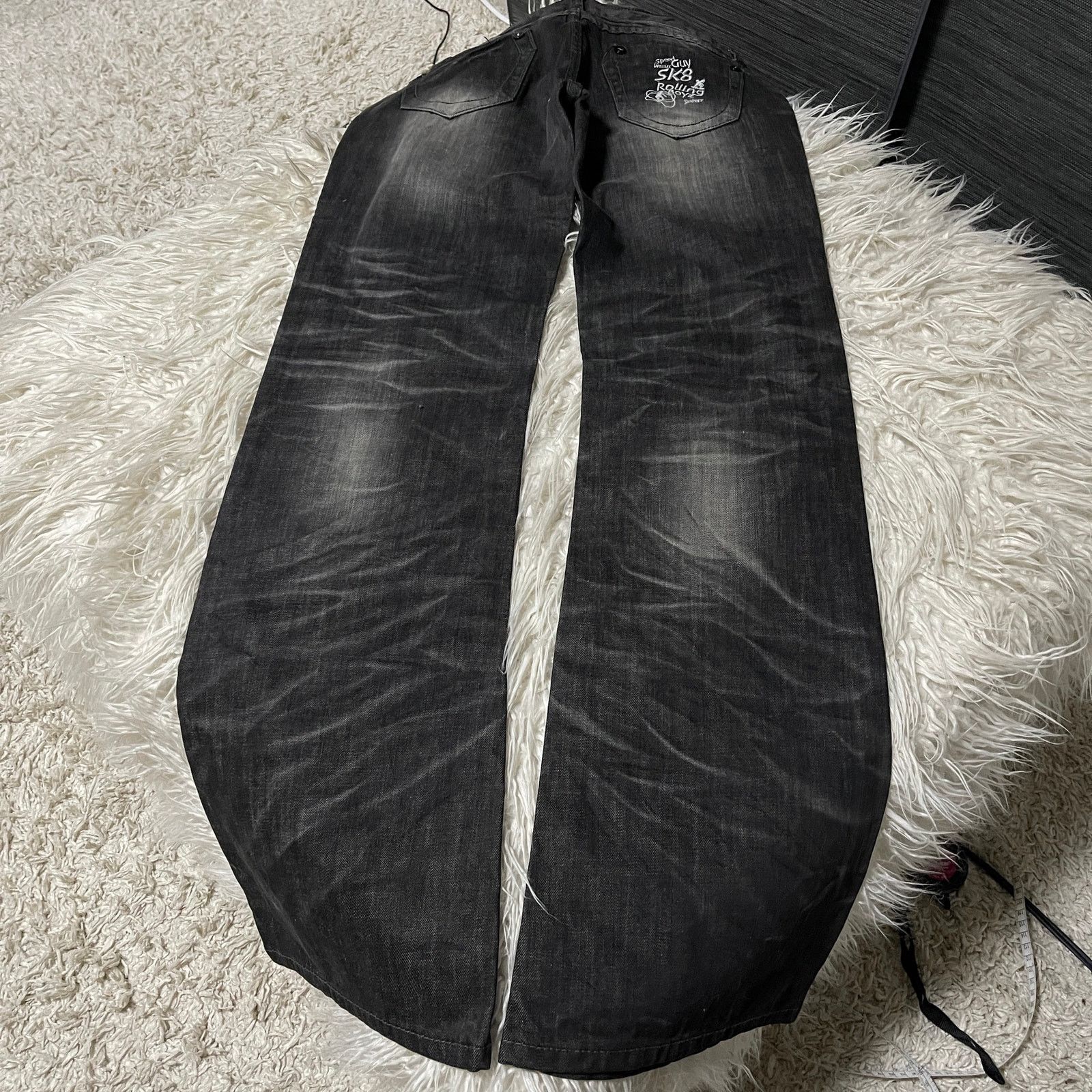 Japanese Brand Vintage Faded Wash Low-rise Flared Bootcut Denim Jeans Black Size 30" / US 8 / IT 44 - 8 Thumbnail
