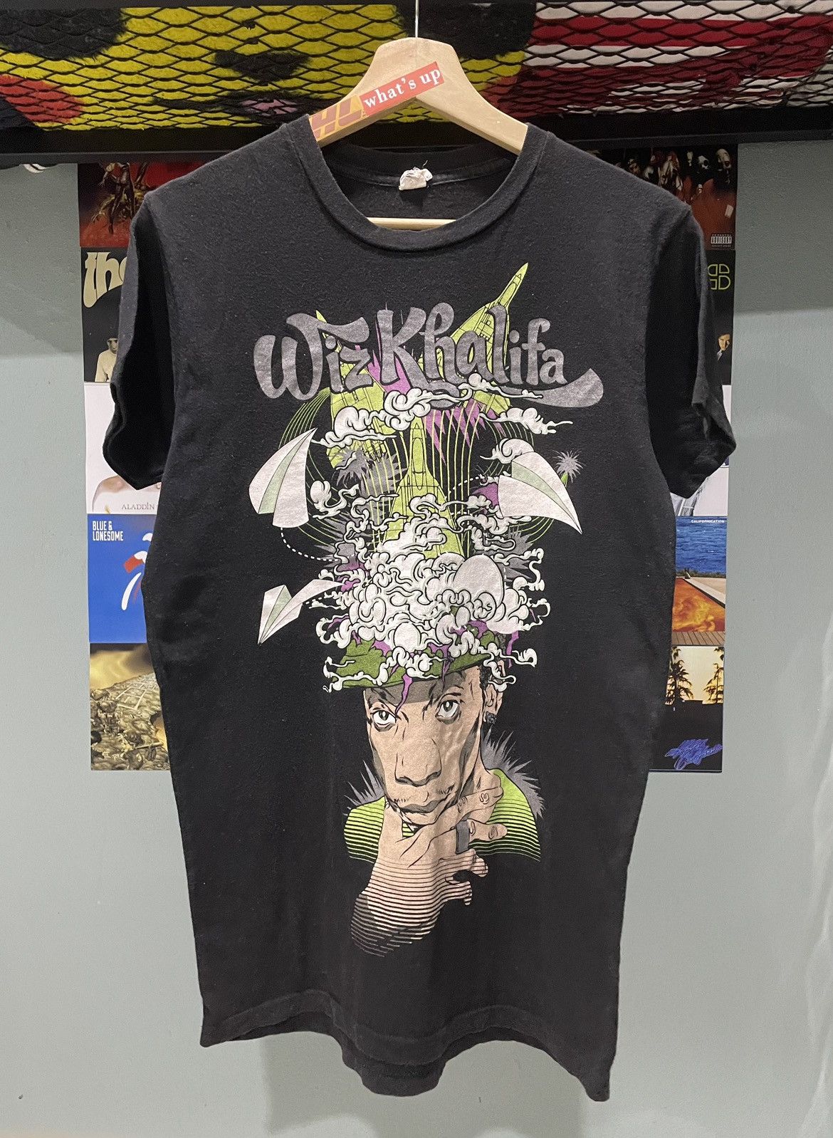 image of Rap Tees x Vintage Wiz Khalifa Tee in Black, Men's (Size Small)