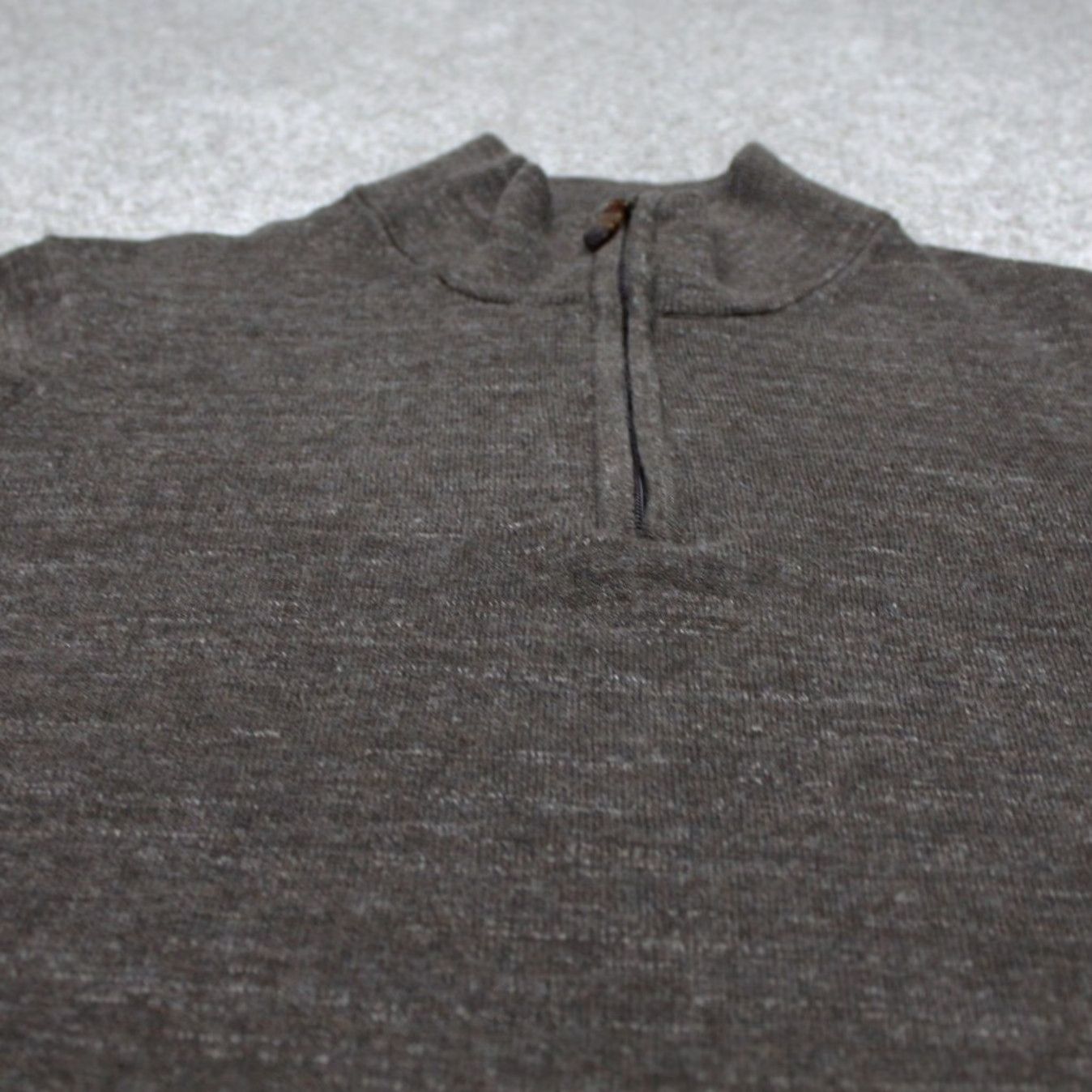 Jos. A. Bank Jos A. Bank Sweatshirt Mens Large Brown 1/4 Zip Cotton L/S Pullover Sweater Size US L / EU 52-54 / 3 - 4 Thumbnail