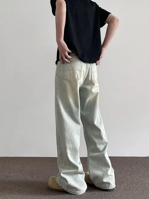 VIBE Light Blue Stacked Denim Jeans, Flared Baggy Jeans Size US 30 / EU 46 - 5 Thumbnail