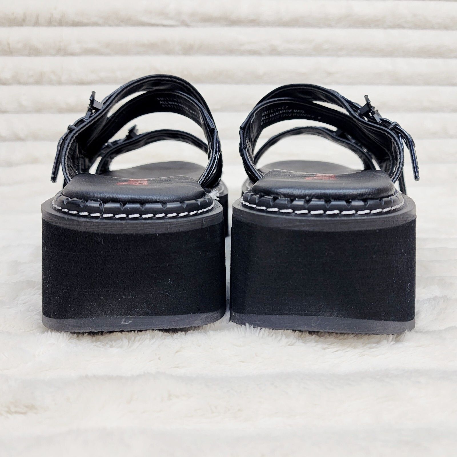Other DEMONIA Emily 100 - 2 Black 2" Platform Bat Buckle Slip On S Size US 8 / IT 38 - 5 Thumbnail