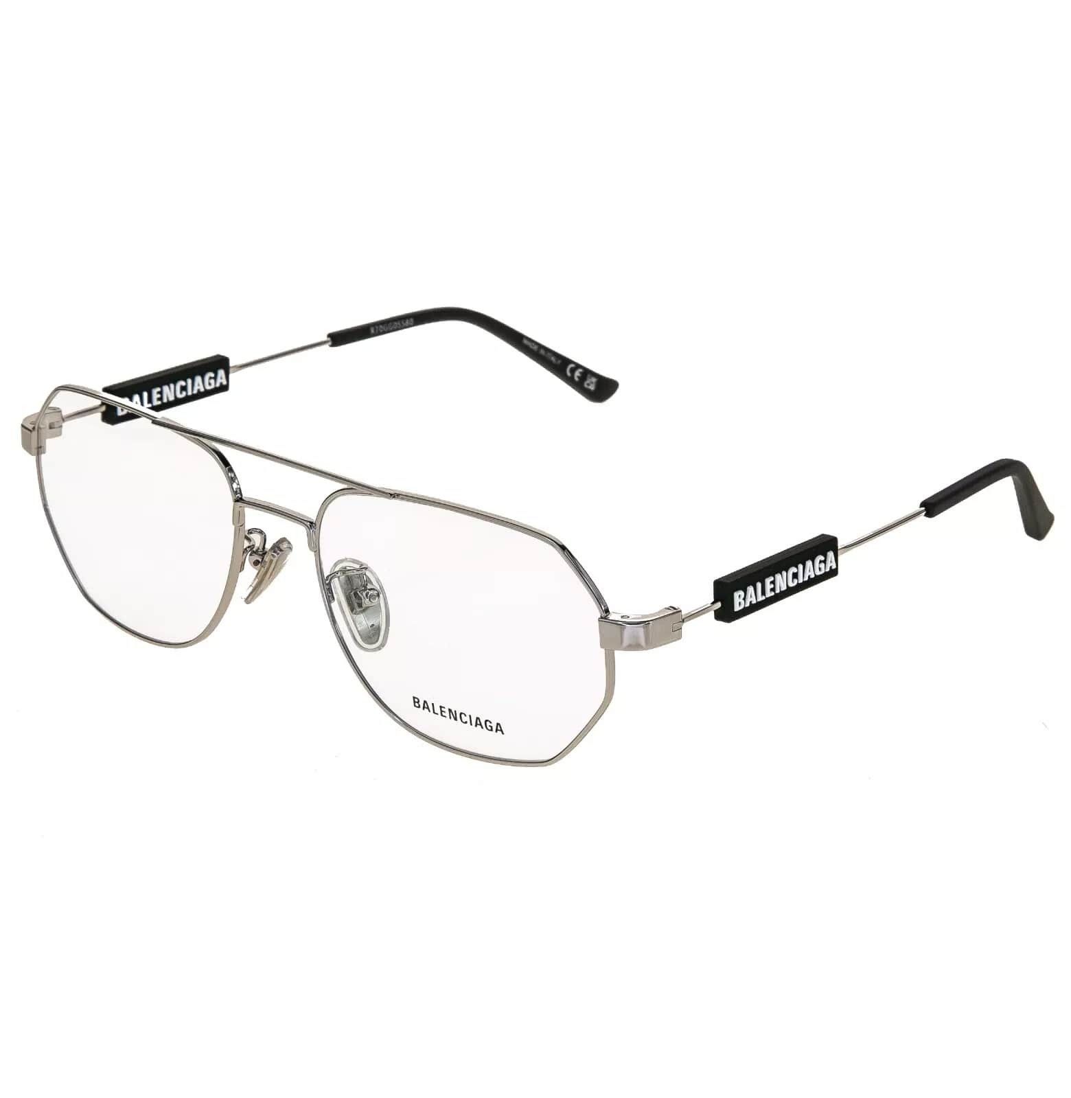 Balenciaga BALENCIAGA TAG 0117 Silver Black Unisex Eyeglass GG0117O 002 Size ONE SIZE - 4 Thumbnail