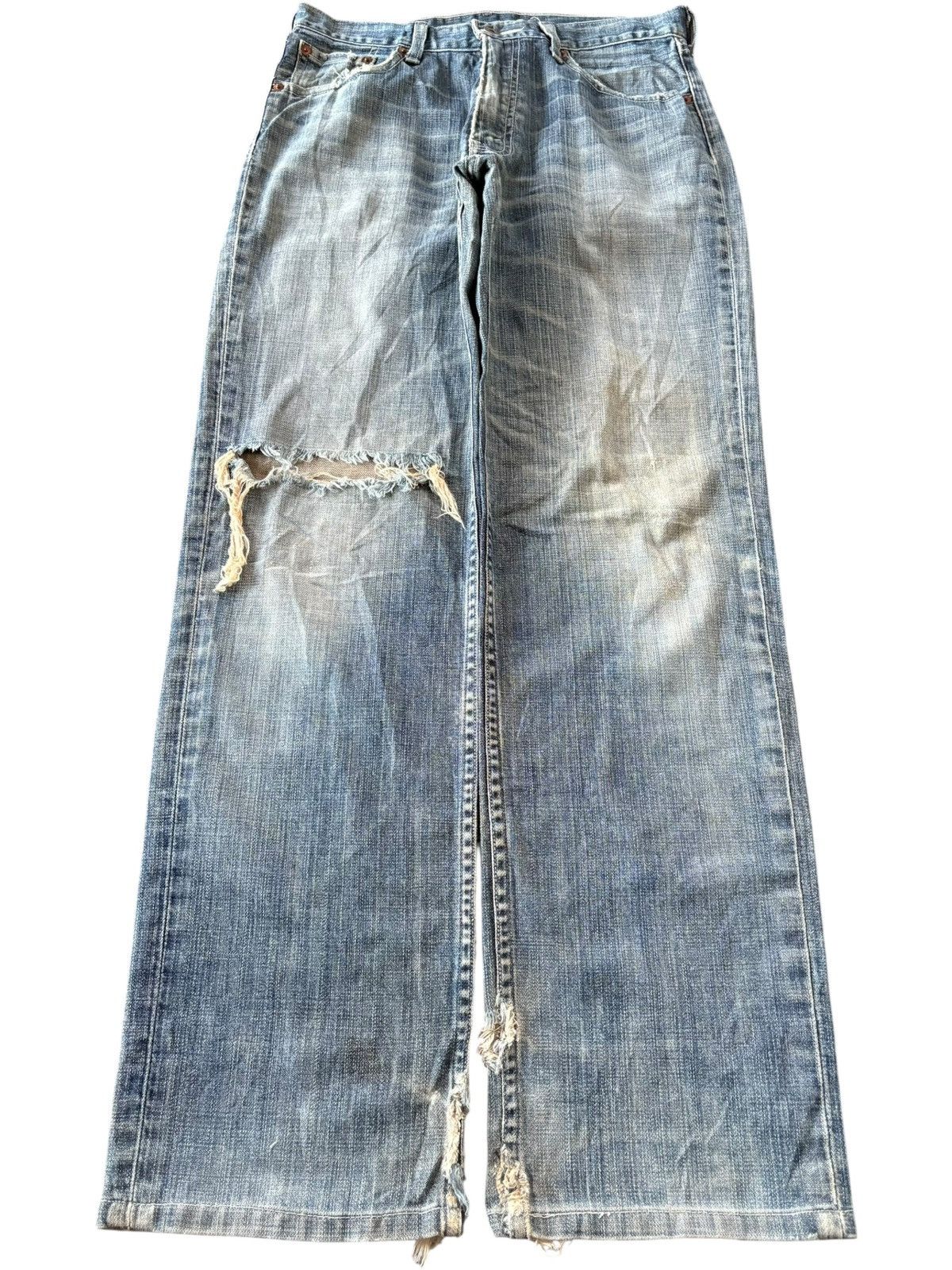 Levi's Vintage 90s Levis 502 Mud Wash Distress Baggy Jeans Size US 30 / EU 46 - 1 Thumbnail