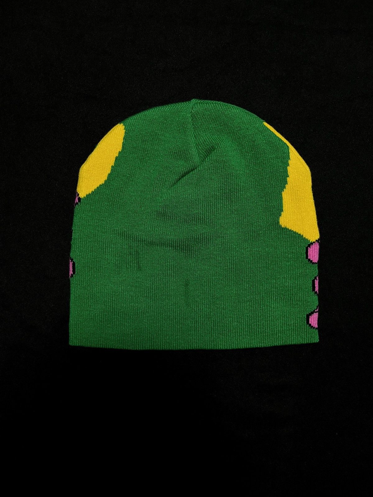 Japanese Brand Two Abstract Bear Graphic No Cuff Knit Beanie Hat Multicolor Size ONE SIZE - 4 Thumbnail