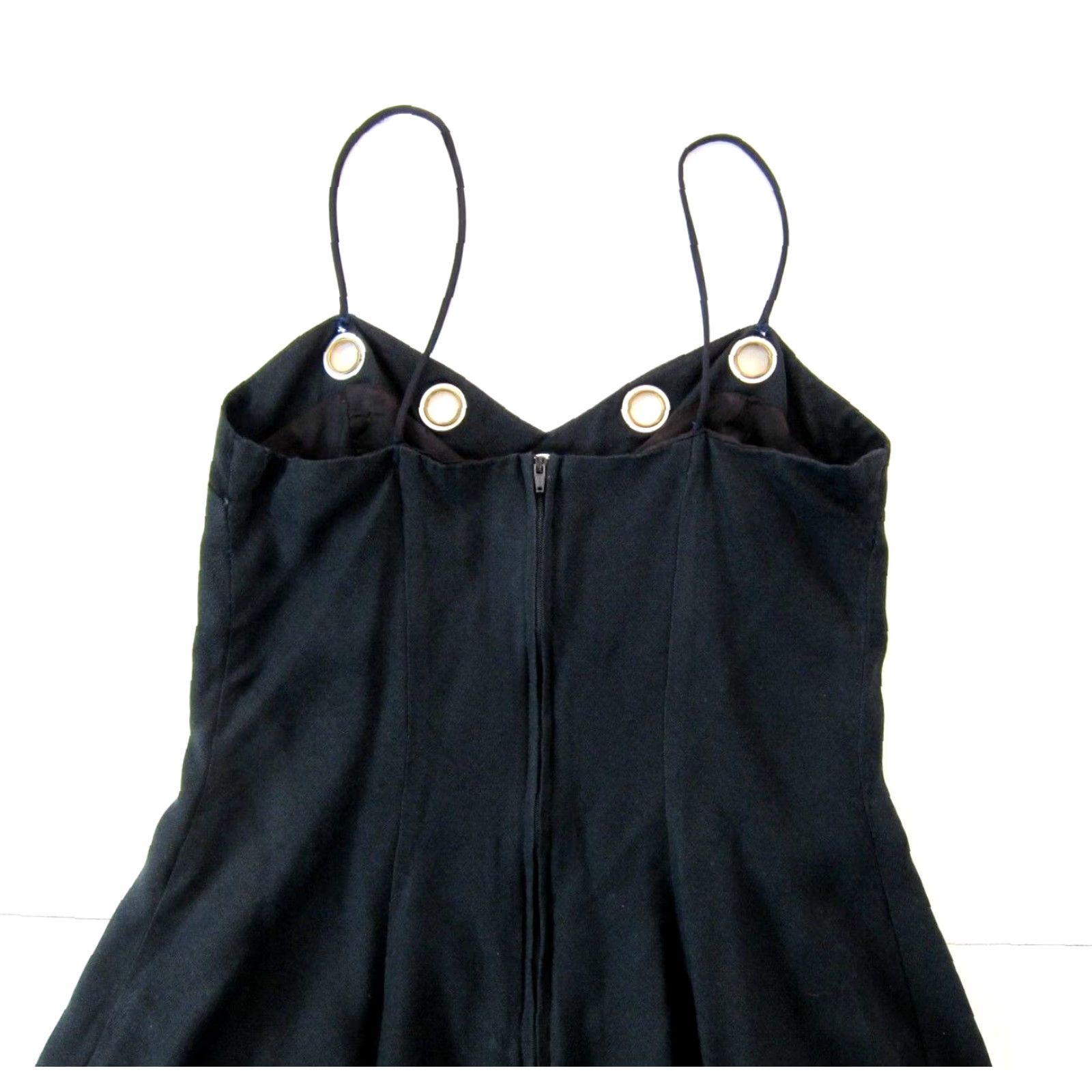 Vintage VINTAGE Brief Encounter Black Gold Spaghetti Strap Slip Party Cocktail Dress S Size S / US 4 / IT 40 - 5 Thumbnail