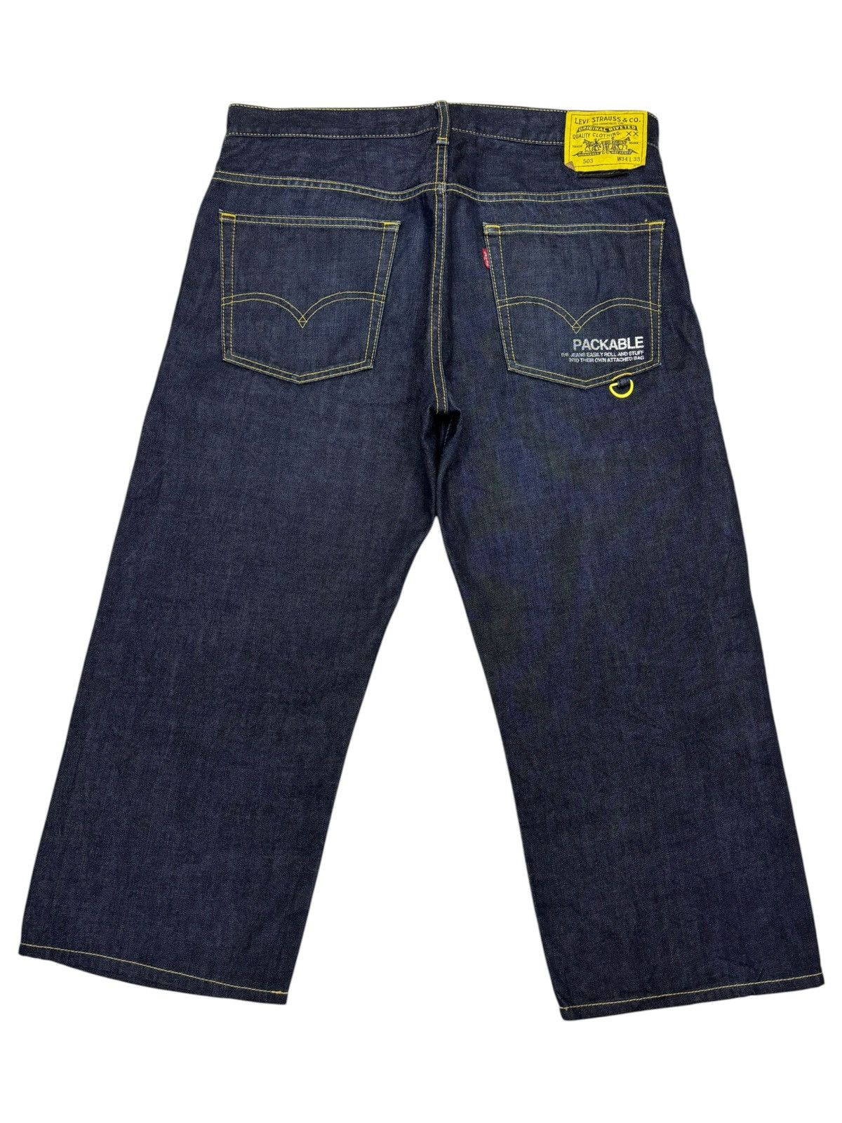 Fragment Design × Levi's 💛LEVIS TECHNICAL PACKABLE BAGGY DENIM JORTS Size US 35 - 8 Thumbnail