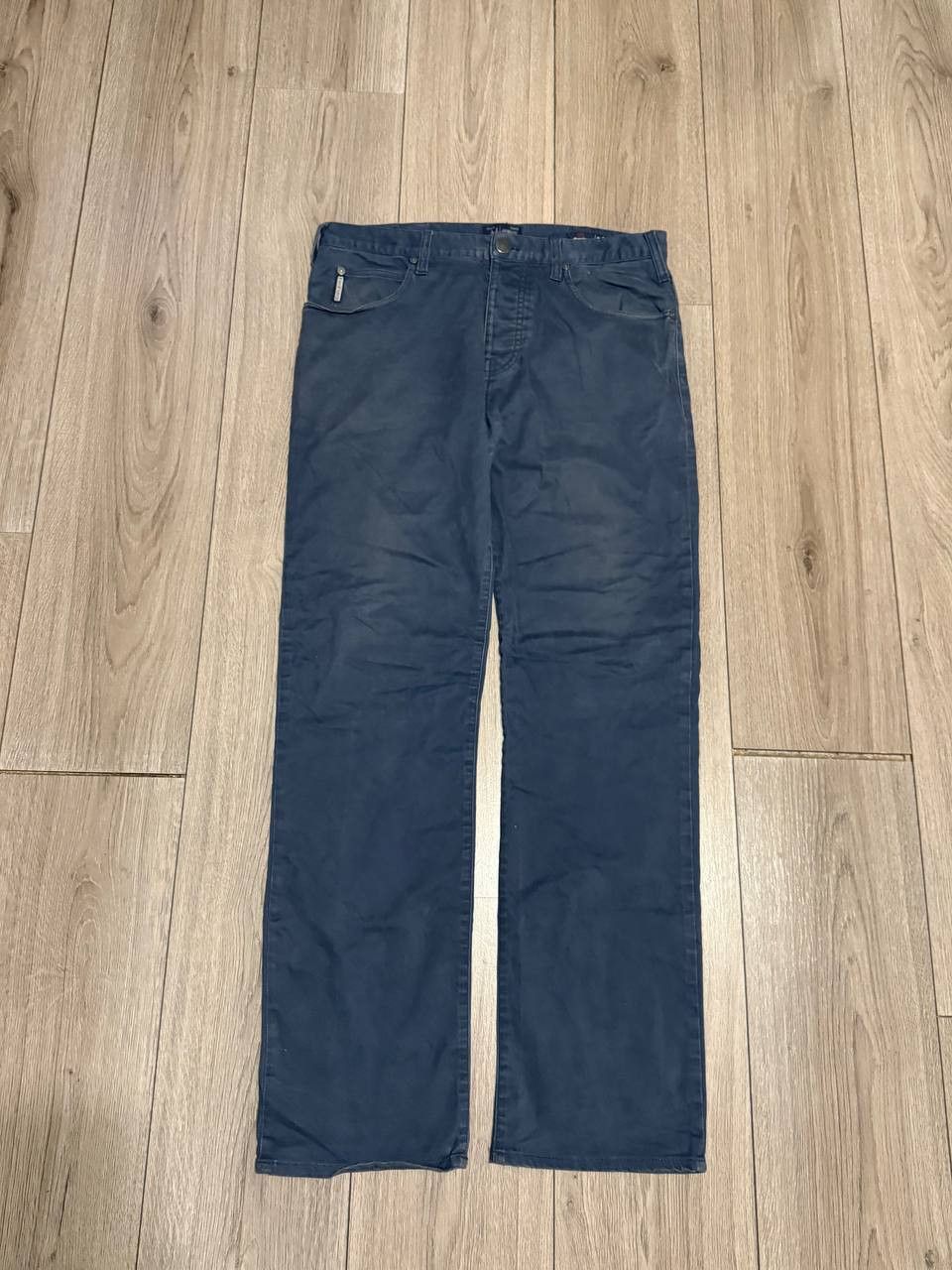 Armani Armani Jeans Mens Dress Pants 33x32 Blue Metal Logo Size US 33 - 1 Thumbnail
