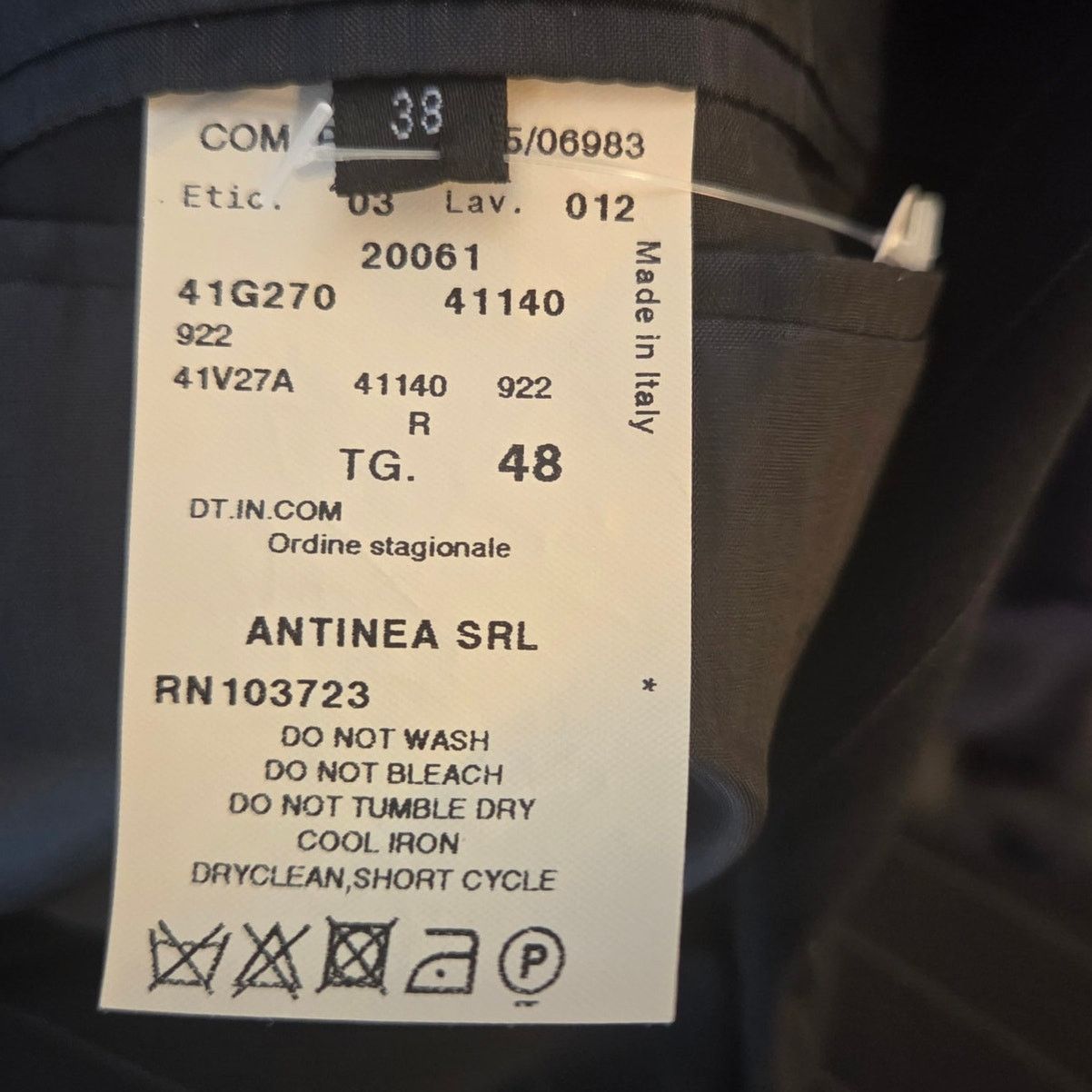 Emporio Armani Emporio Armani Men's Black Pinstripe Suit Jacket - Size 38R Size 38R - 6 Thumbnail