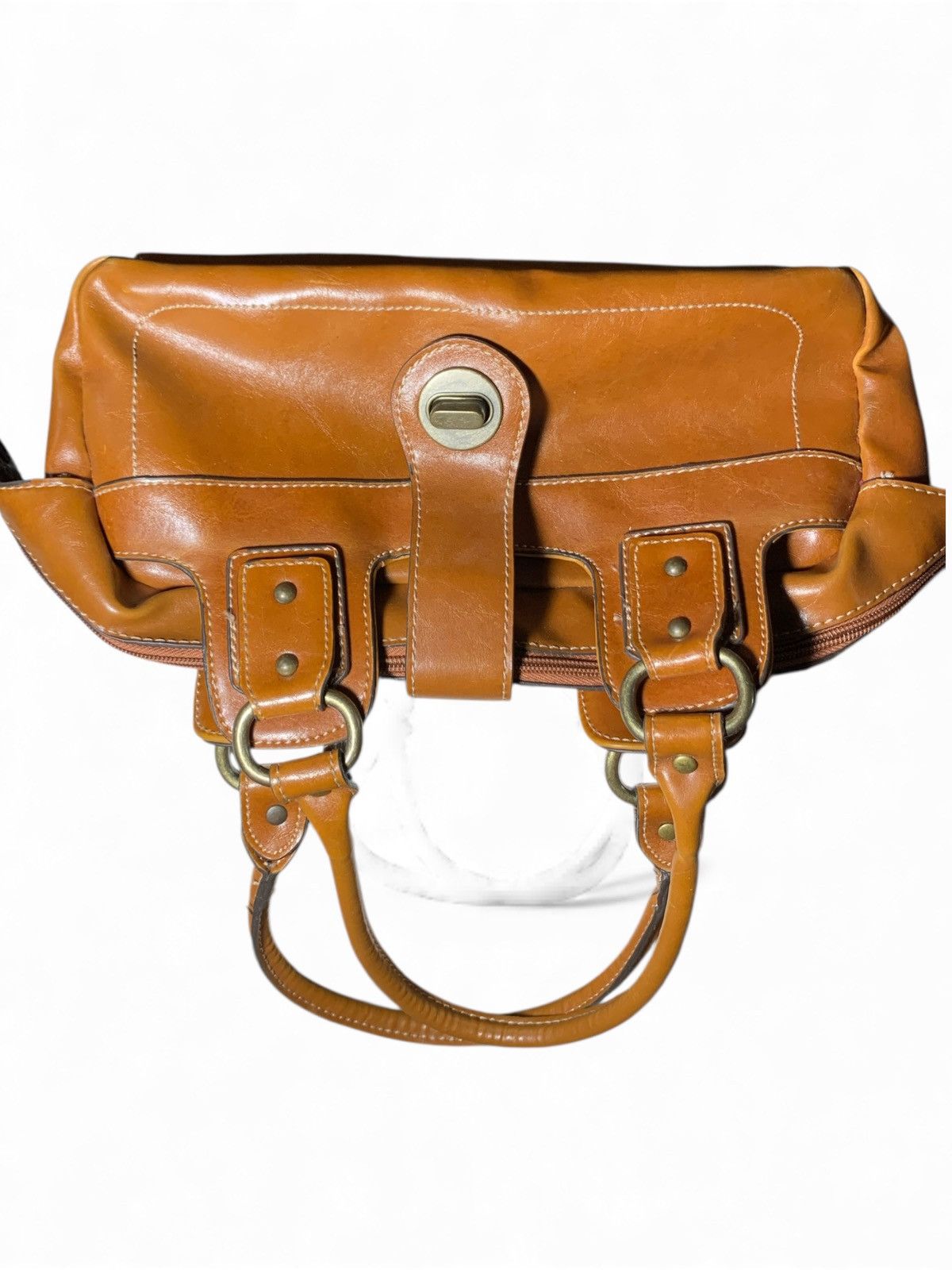 Other Mondani Brown Leather Handbag (item#b116) Size ONE SIZE - 6 Thumbnail