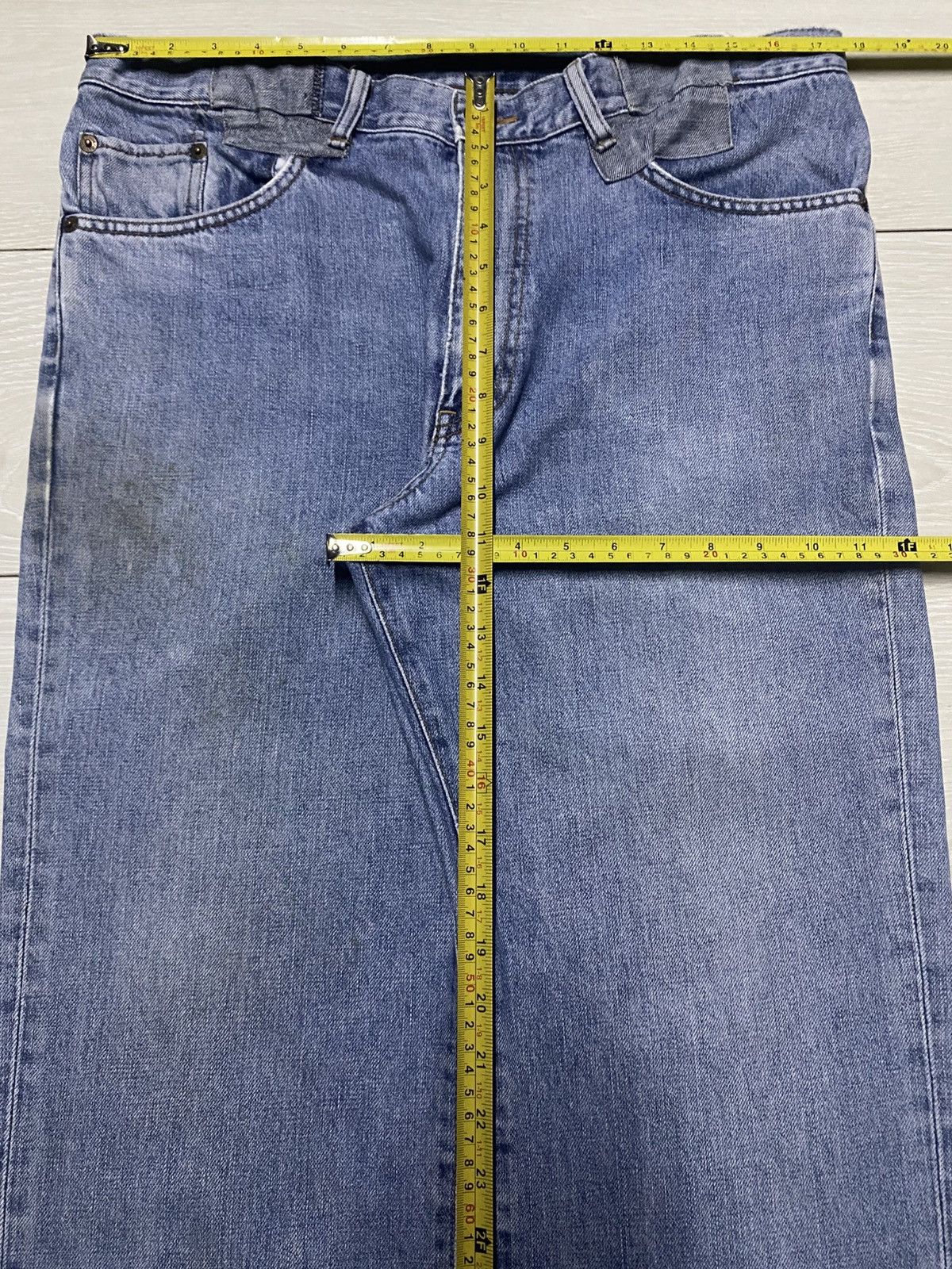 Edwin Vintage Edwin 503 Faded Wash Patches Distressed Loose Jeans Size US 35 - 11 Thumbnail