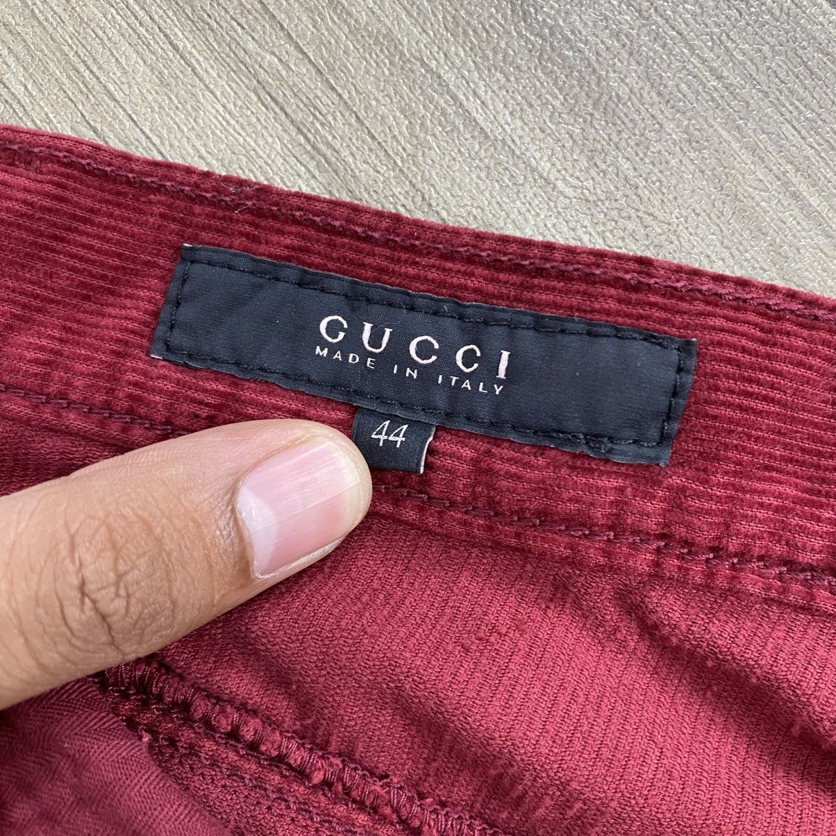 Gucci 1990s Gucci by Tom Ford Red Burgundy Corduroy Pants Luxury Size US 32 / EU 48 - 8 Thumbnail