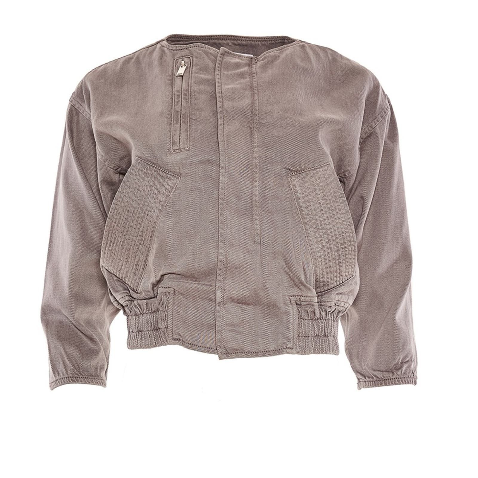 image of Sarah Swann Garment Dyed Utility Jacket Gray Sz.2 in Grey, Women's (Size Medium)