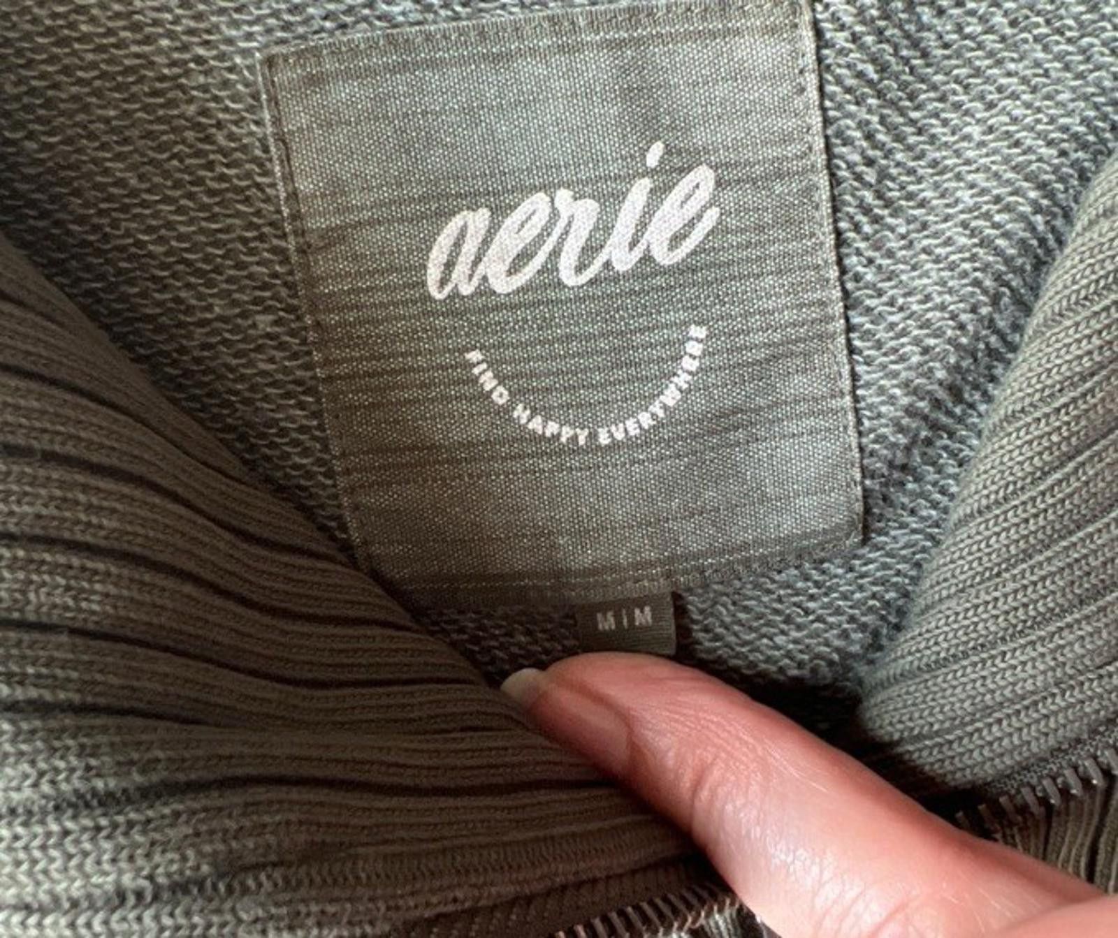 Designer Aerie Down To Earth Quarter Zip Olive Green Sweatshirt Size M / US 6-8 / IT 42-44 - 4 Thumbnail
