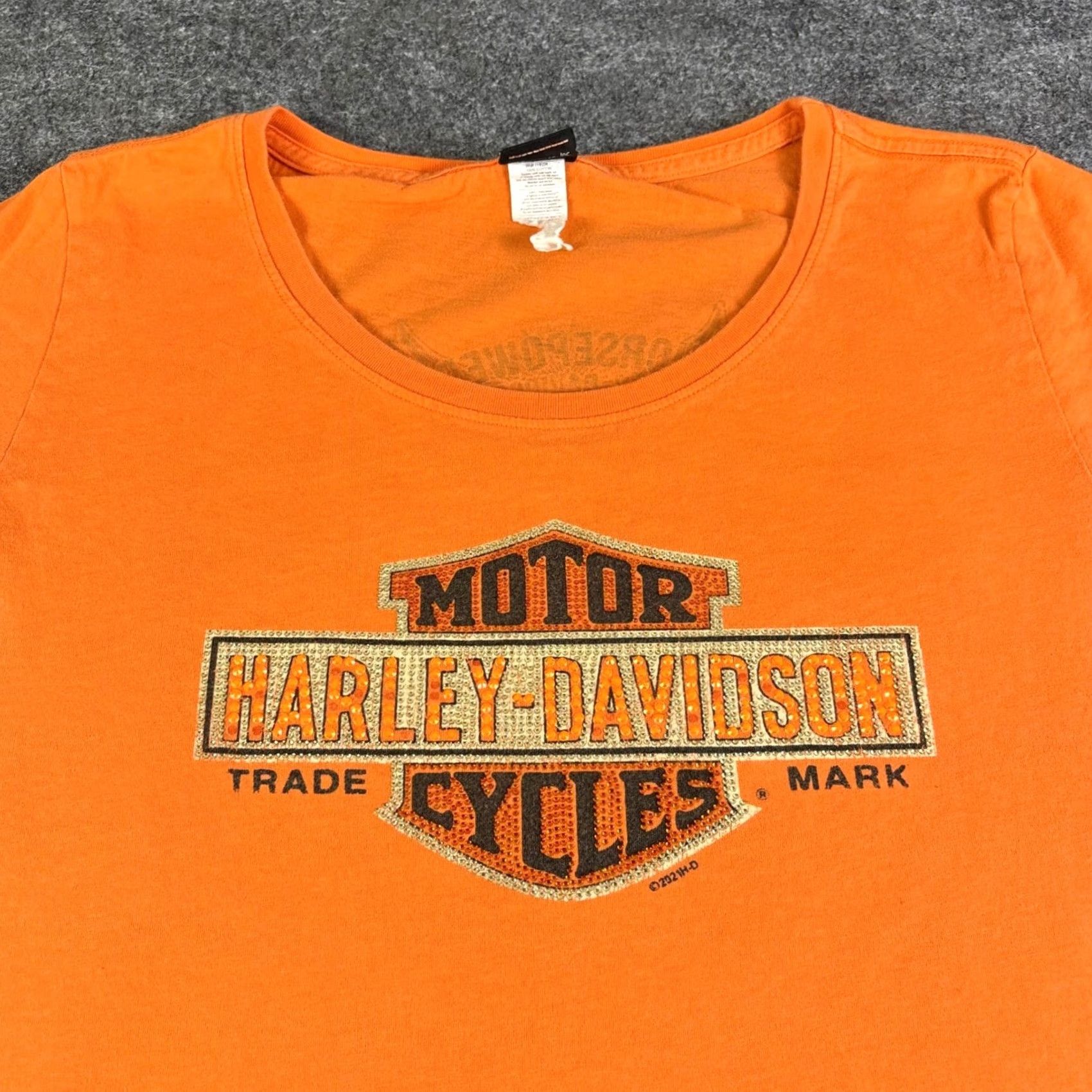 Harley Davidson Harley-Davidson Womens Orange Rhinestone Logo Graphic T-Shirt XL Shirt Women Orange Rhinestone Harley-Davidson T-Shirt 14W Mens? no, Womens XL 14W XL Size XL / US 12-14 / IT 48-50 - 6 Thumbnail