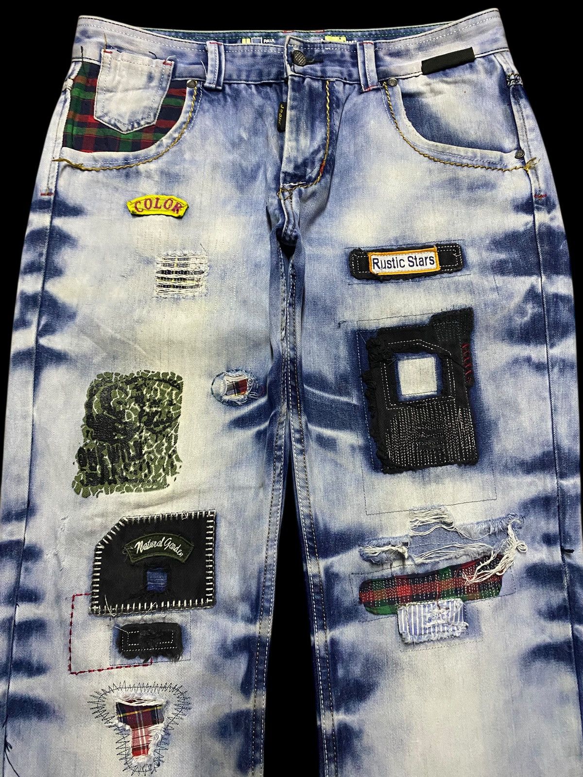 Dolce & Gabbana Vintage Custom Denim Patched Shashiko Boro Loose Jeans Size US 33 - 3 Thumbnail