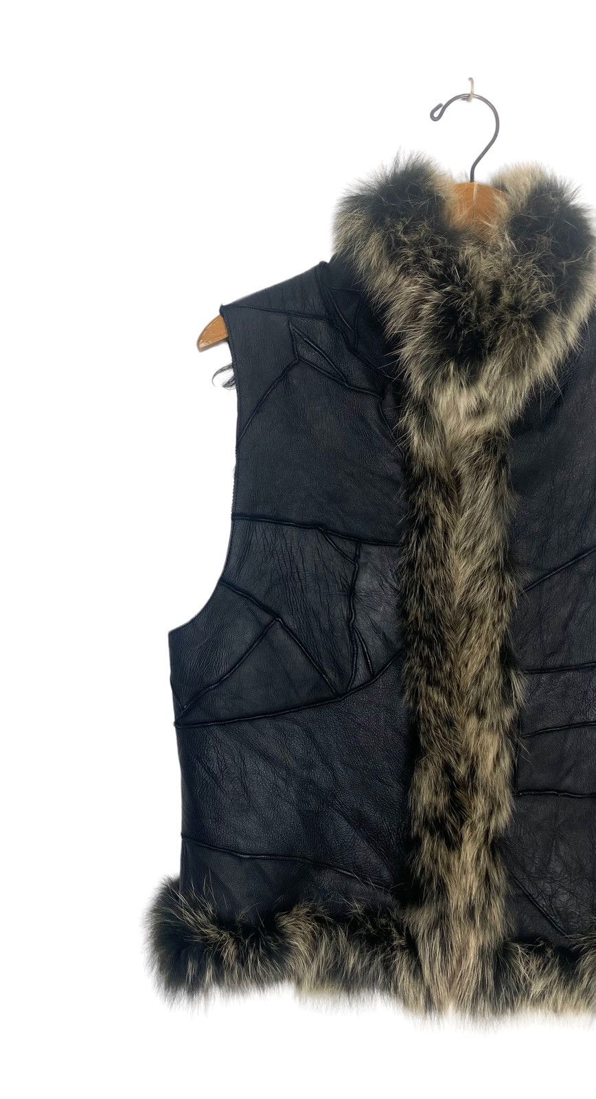 Japanese Brand Rare‼️ Faux Fur Fox Gilet Sheep Leather Size S / US 4 / IT 40 - 3 Thumbnail