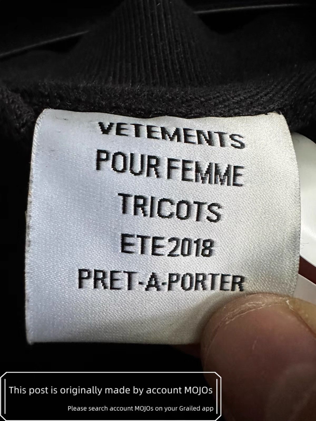 Vetements Sz S Vetements Unskinny Black Sweatshirt mojos1250410 Size US S / EU 44-46 / 1 - 4 Thumbnail
