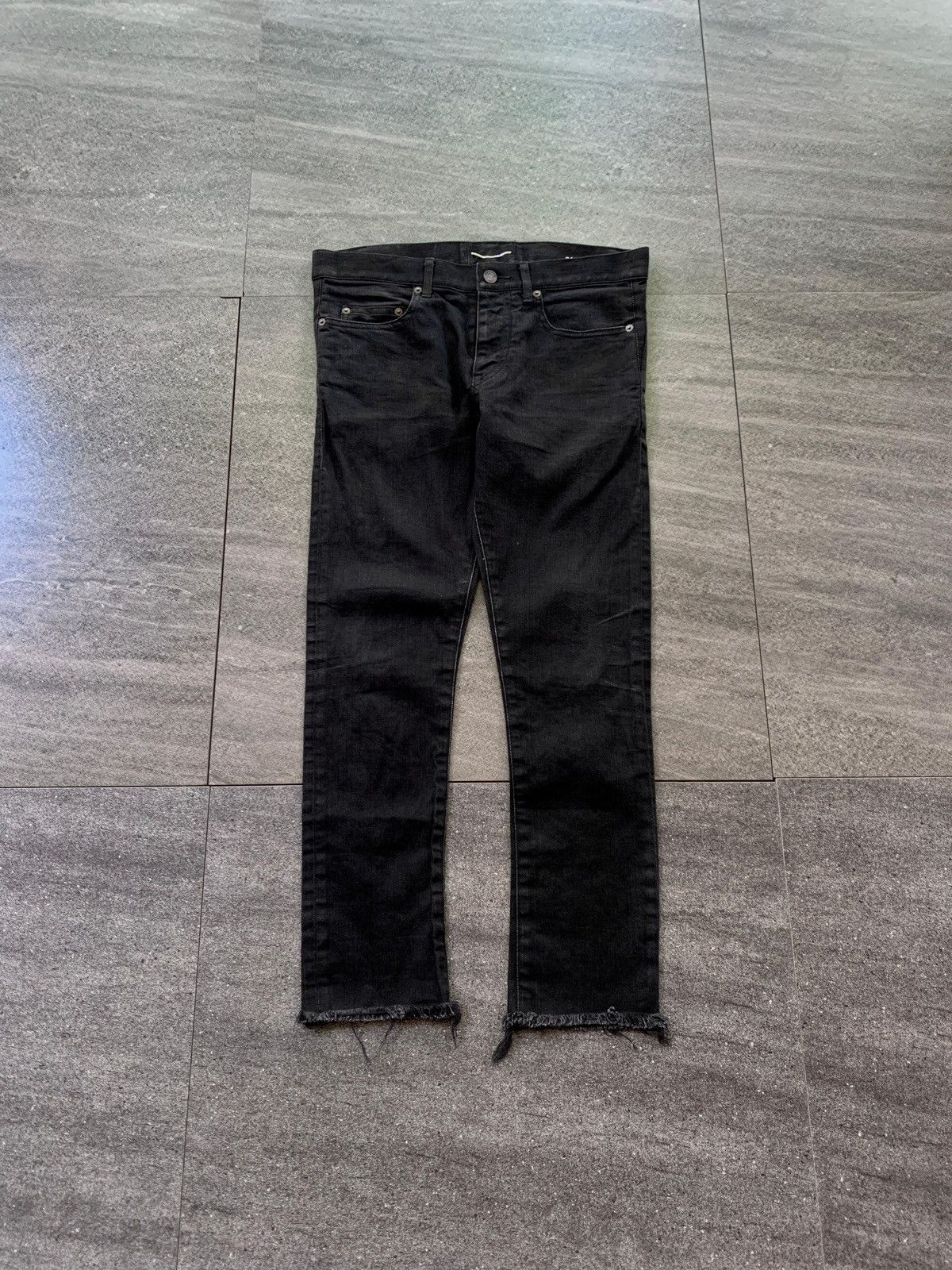 FREE TAX! D02 Raw Hem Skinny Denim Jeans by Hedi Slimane