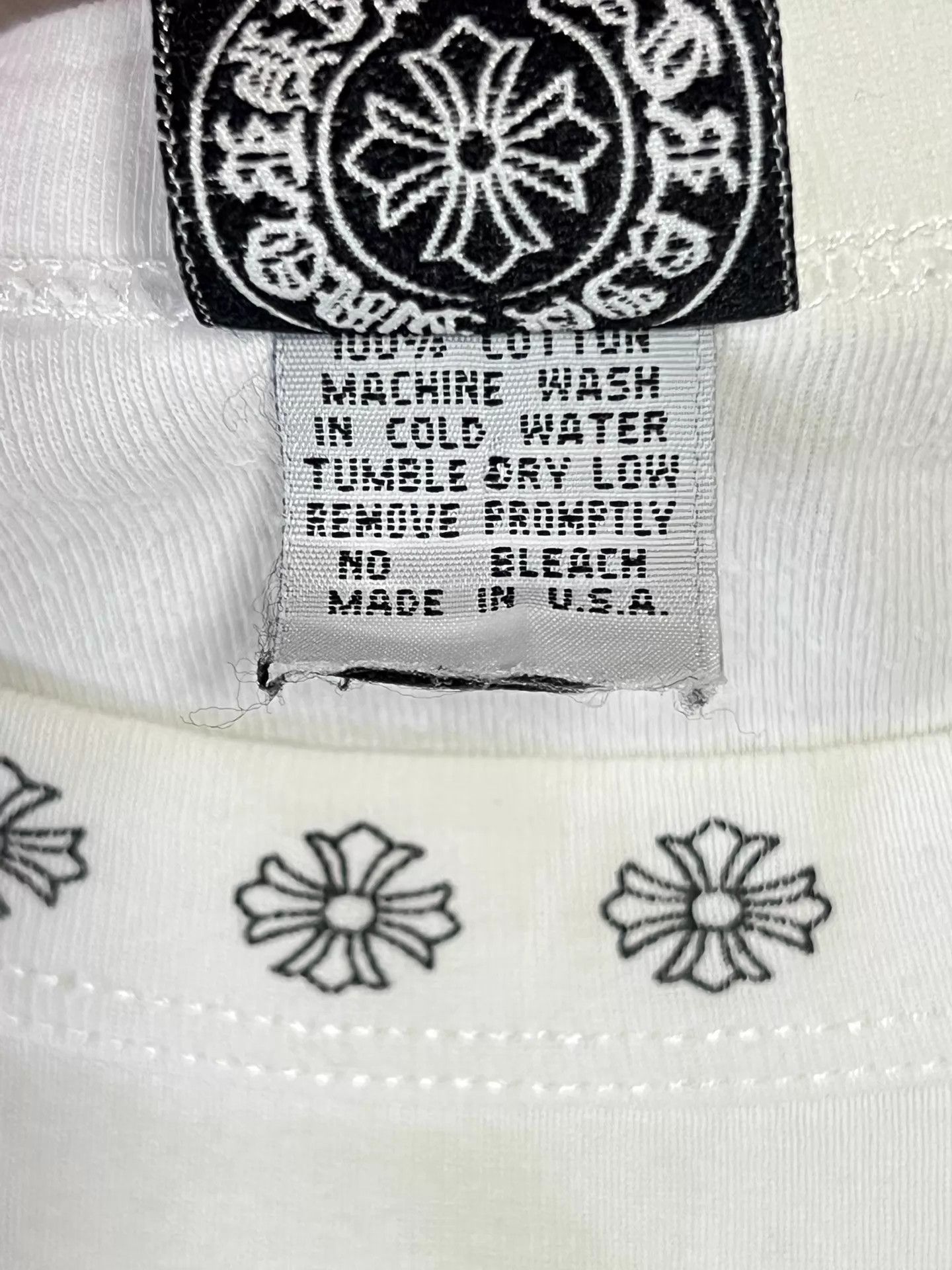 Chrome Hearts Chrome Hearts White SS Tee M Embrd Neck/Cuffs Back Lg Logo Size M / US 6-8 / IT 42-44 - 7 Thumbnail
