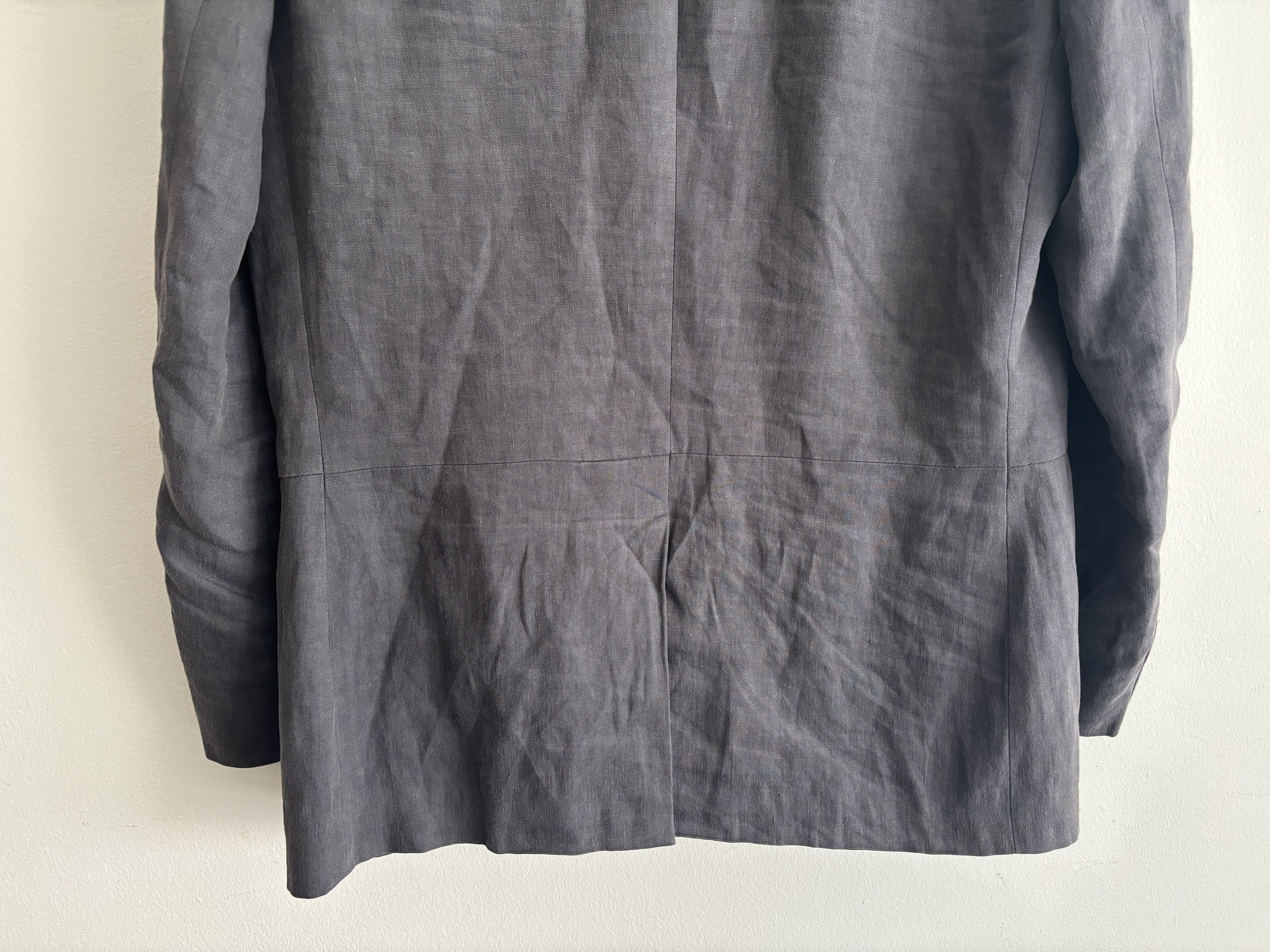 John Varvatos Grey/Brown Peak Lapel Single Button Linen Sport Coat - 40 Size 40R - 10 Thumbnail