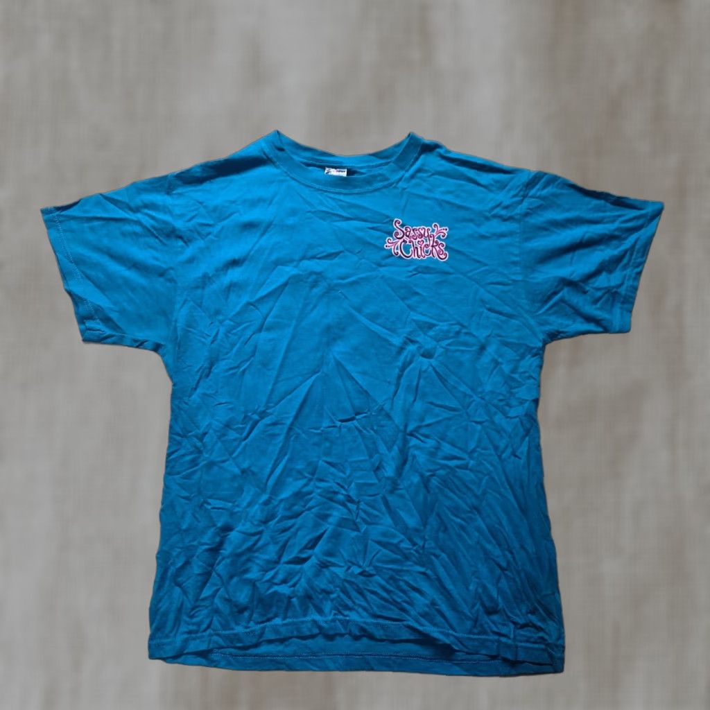 Vintage I Ain't Gonna Go If I Can't Wear My Flip Flops Short Sleeve T-Shirt L Large Blue Graphic Tee Women Shirt Size L / US 10 / IT 46 - 1 Thumbnail