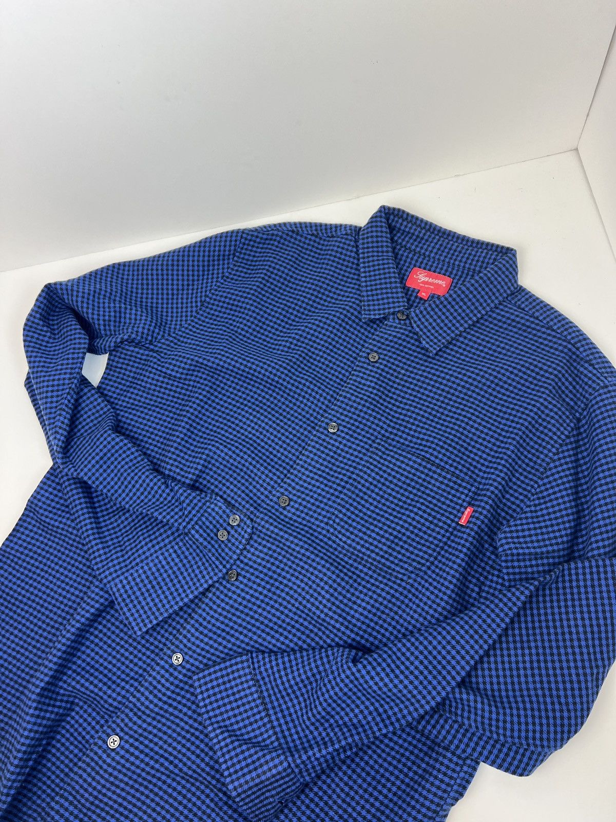 Supreme Houndstooth Royal Blue Button Up Down Shirt Size US XL / EU 56 / 4 - 1 Thumbnail