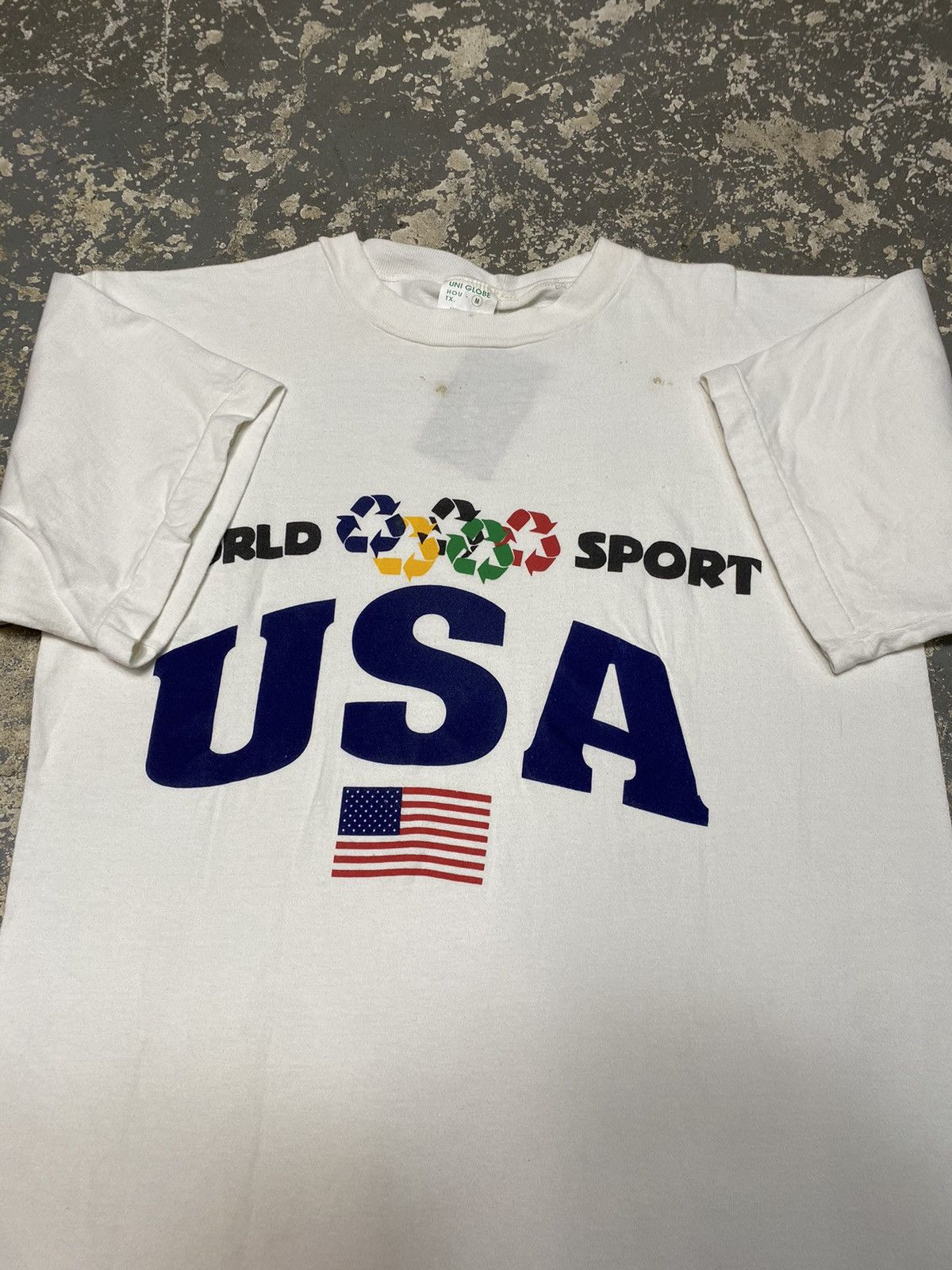 Japanese Brand × Vintage Vintage World Sport USA Recycling 90s New Old Stock Tshirt Size US M / EU 48-50 / 2 - 3 Thumbnail