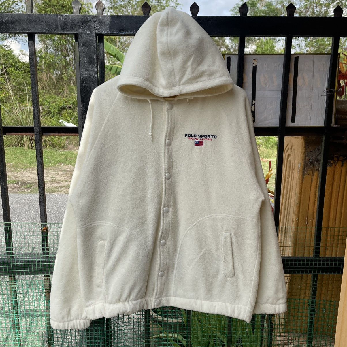 Polo Ralph Lauren 🔥Polo Sport Ralph Lauren Snap Buttons Hooded Fleece Jacket Size US M / EU 48-50 / 2 - 6 Thumbnail