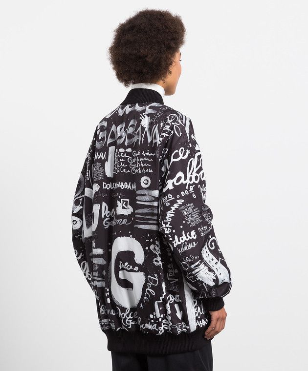 Dolce & Gabbana o1y0825 Bomber Jacket in Black/White Size XS / US 0-2 / IT 36-38 - 4 Thumbnail