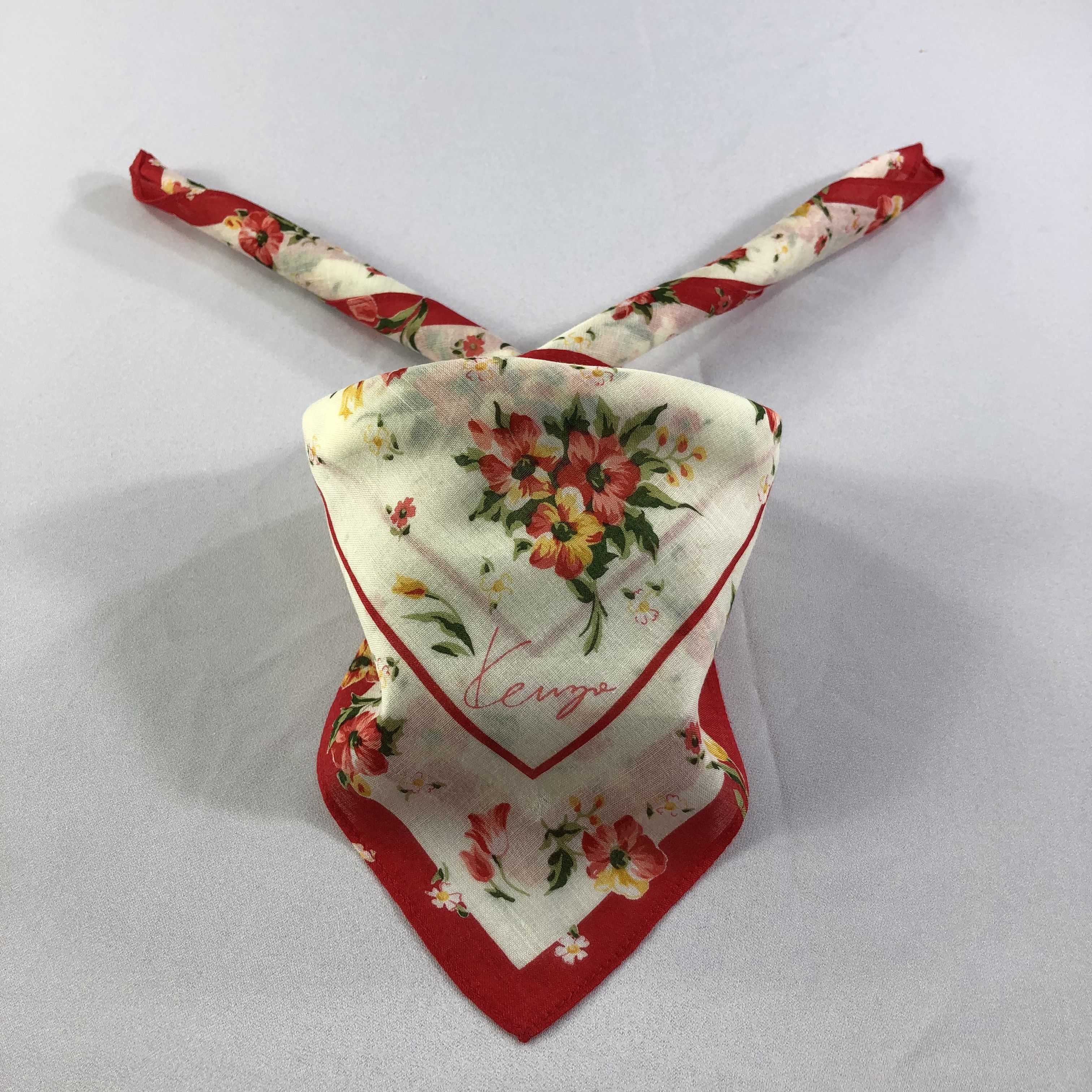 Japanese Brand × Kenzo × Vintage Kenzo Floral Handkerchief Neckerchief Bandana H2074 Size ONE SIZE - 1 Thumbnail