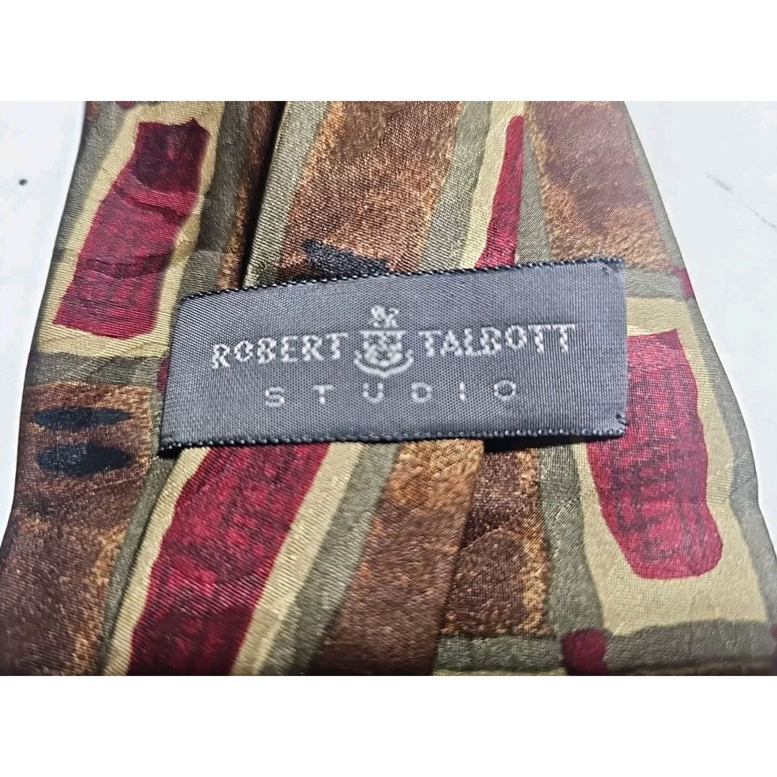 Robert Talbott Robert Talbott Studio Tie Geometric Rectangles Brown Classic 57-60in Men Tied USA Size ONE SIZE - 2 Thumbnail