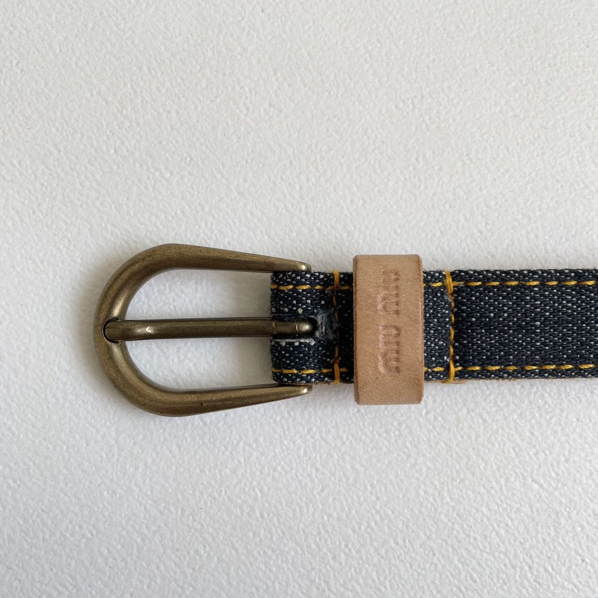 Miu Miu Blue Studded Denim Double Wrap Belt Size 32 - 14 Thumbnail