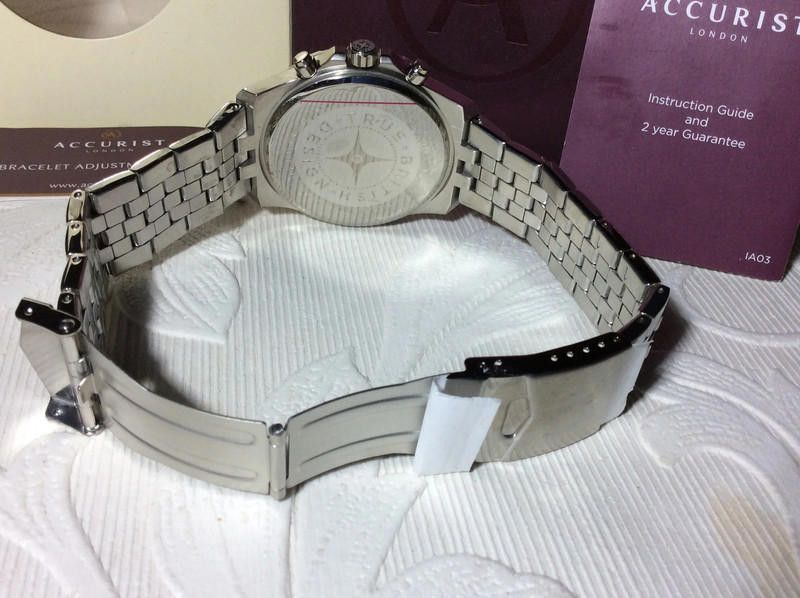 Designer Accurist Mens Black yellow dial stainless steel watch Size ONE SIZE - 11 Thumbnail