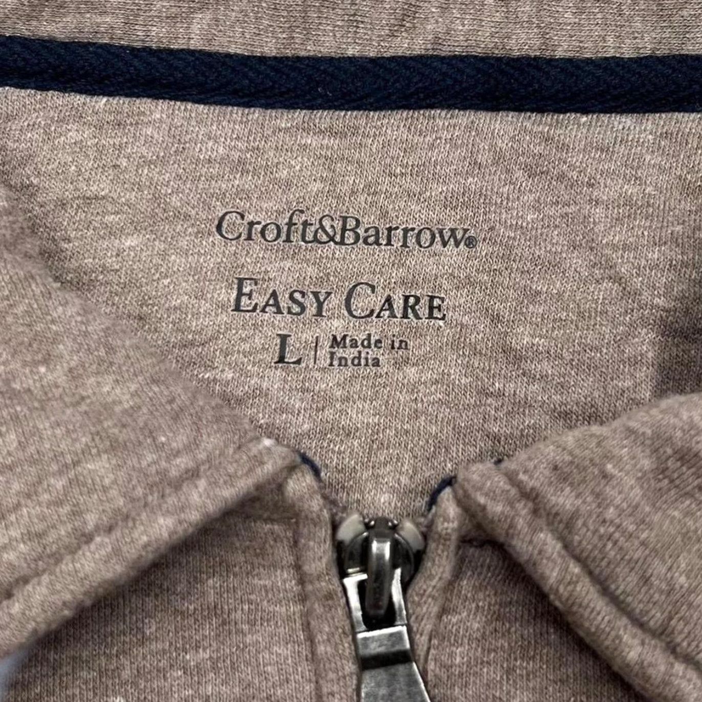 Croft & Barrow Croft & Barrow Basic Essential 1/4 Zip Pullover Collared Sweatshirt Large Men Brown Long Sleeve Pullover Size US L / EU 52-54 / 3 - 4 Thumbnail