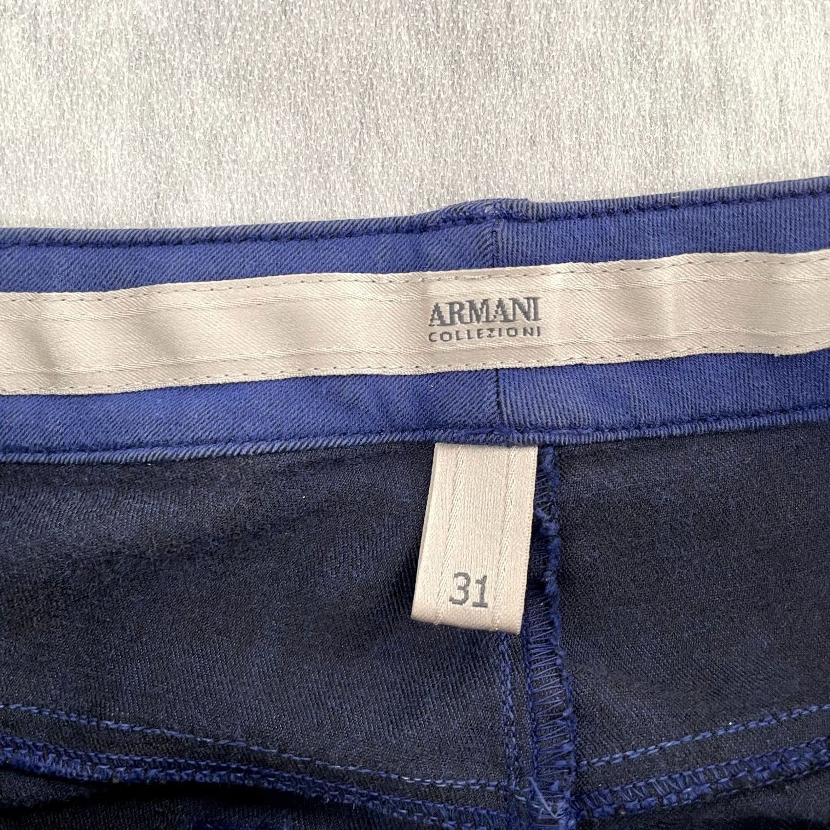 Armani Armani Collezioni Pants 31 Blue Chino Jeans Stretch Straight Fit Mens Size US 31 - 7 Thumbnail