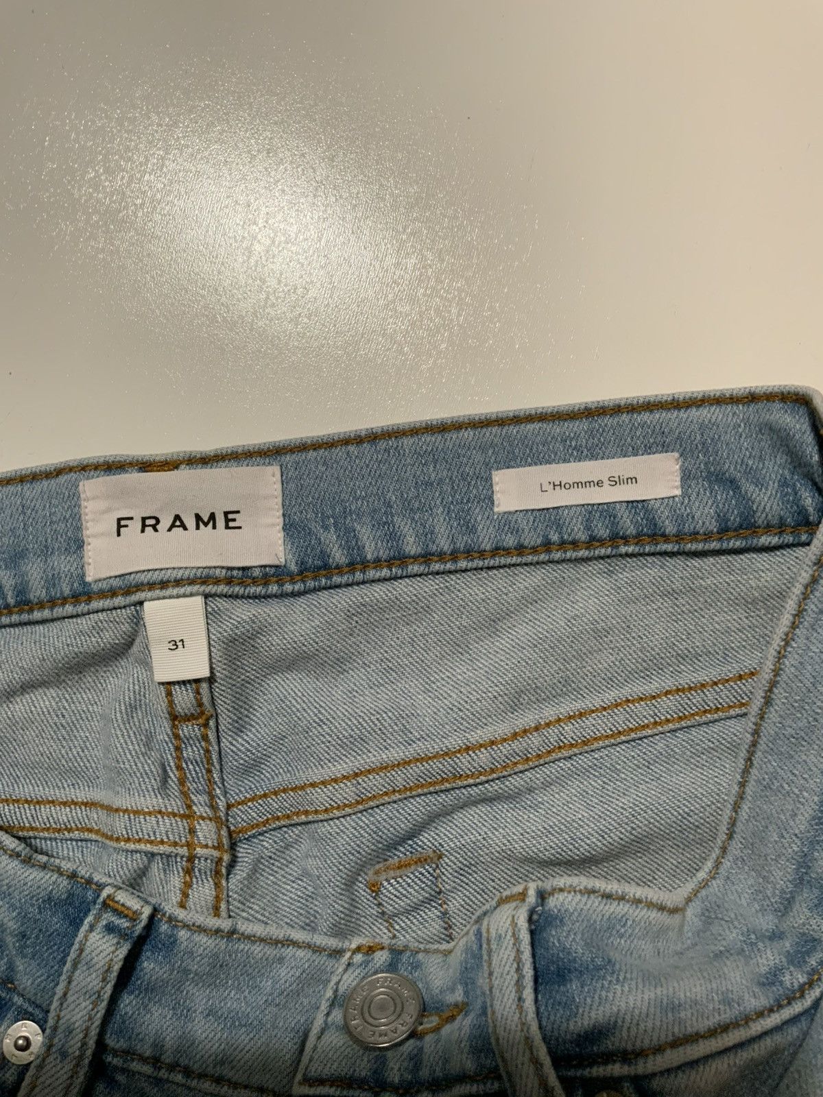 Frame $208 Frame L’ Homme Slim In Finn Signature Men’s Denim Jeans Size US 31 - 5 Thumbnail