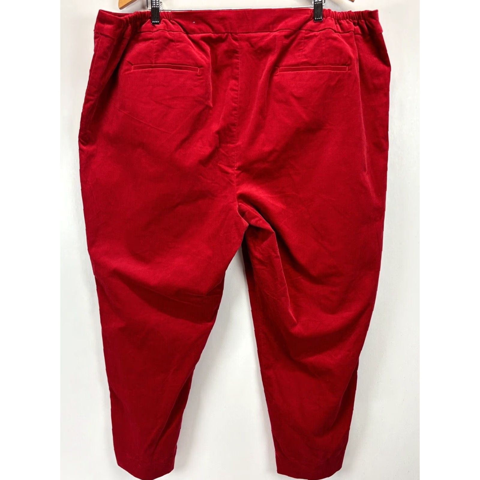 Talbots Hampshire Velvet Ankle Dress Pants 24W Plus Red Women’s Holidays Pants Velvet Red 24W Plus Women’s Holiday Talbots Hampshire Dress Pants