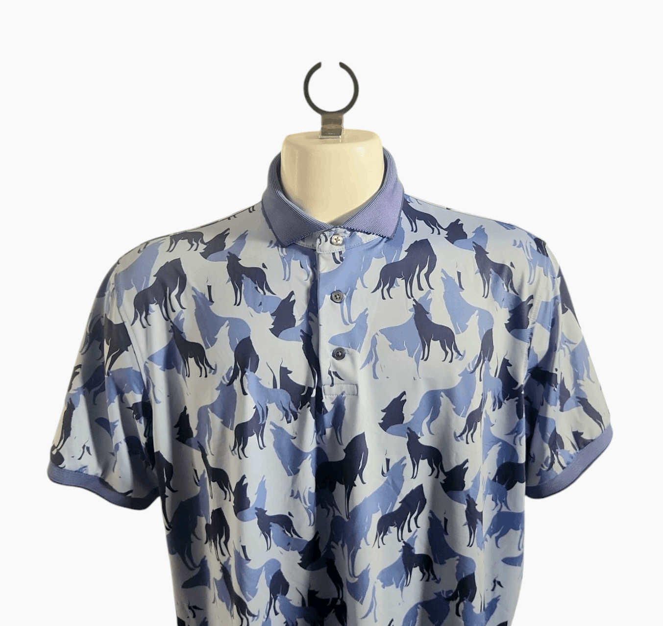 Grenson Greyson Golf Polo Shirt Size Large Men's Blue Howling Wolves Size US L / EU 52-54 / 3 - 2 Thumbnail