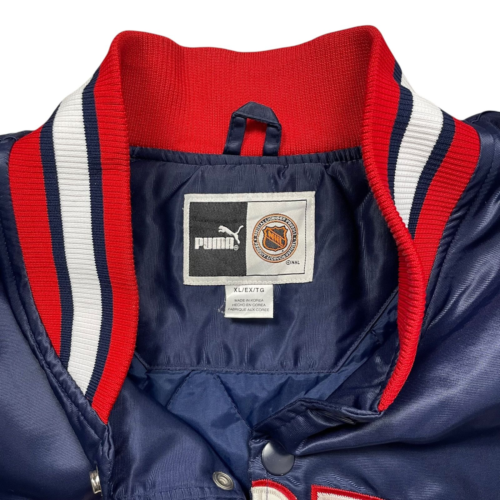 NHL VTG 90s NEW YORK RANGERS PUMA SATIN BOMBER JACKET LIBERTY XL Size US XL / EU 56 / 4 - 5 Thumbnail