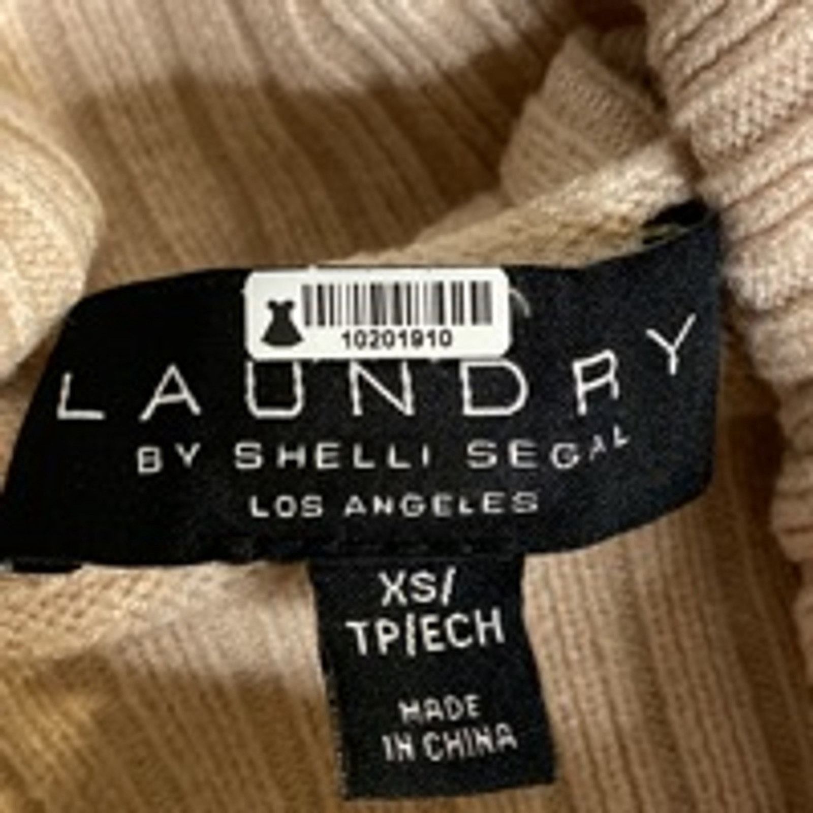 Laundry by Shelli Segal Cozy Minimalist Beige Ribbed Turtleneck Sweater Laundry XS Size XS / US 0-2 / IT 36-38 - 3 Thumbnail