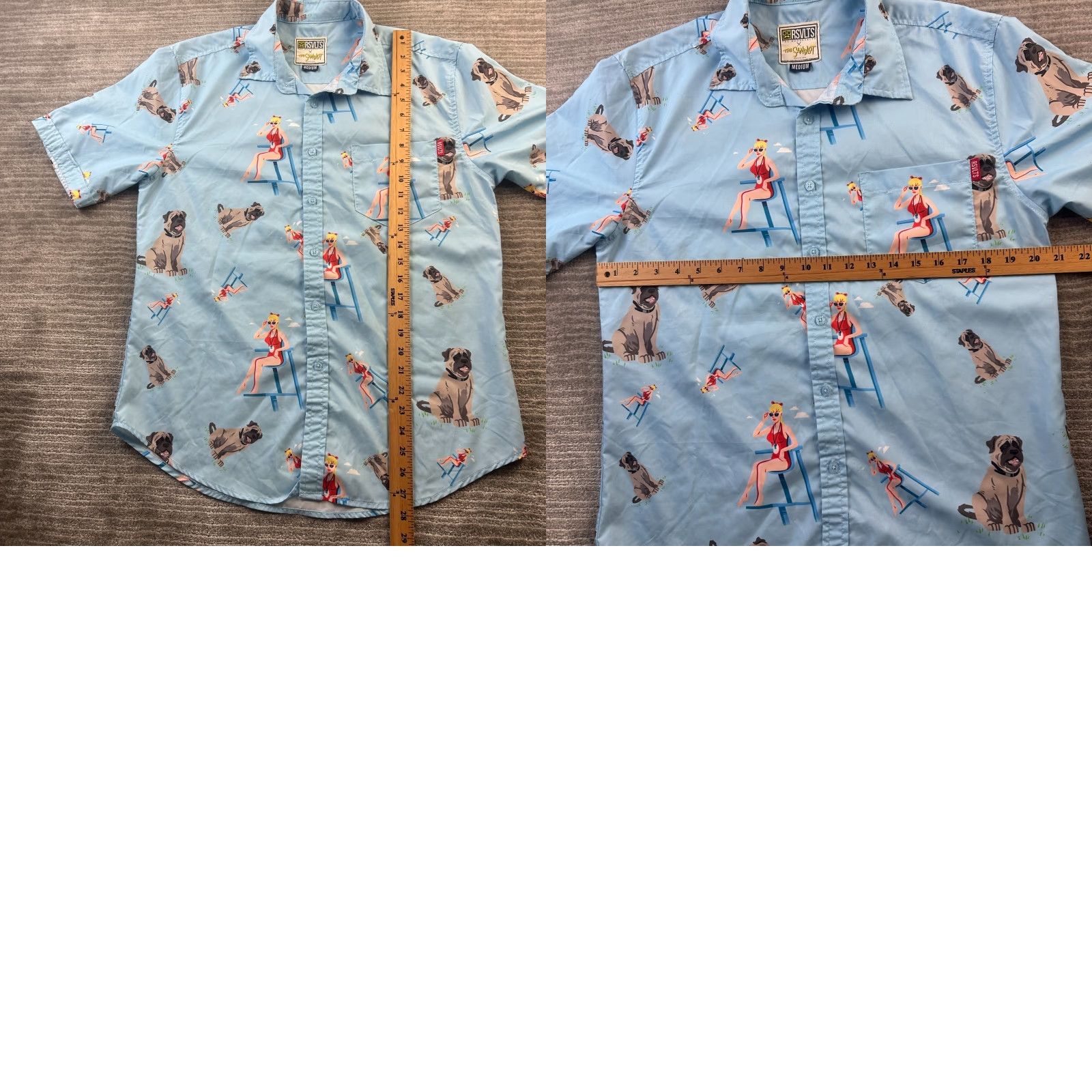 Vintage Rsvlts Shirt Mens Medium Blue Button Up Sandlot Size US M / EU 48-50 / 2 - 8 Thumbnail