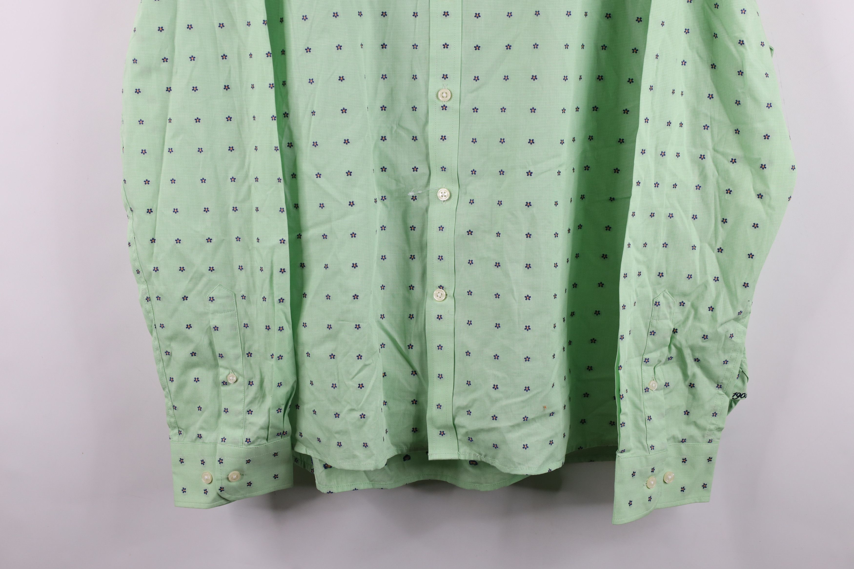 Jos. A. Bank New Jos A Bank Flower Stretch Collared Button Shirt Green Size US XXL / EU 58 / 5 - 3 Thumbnail
