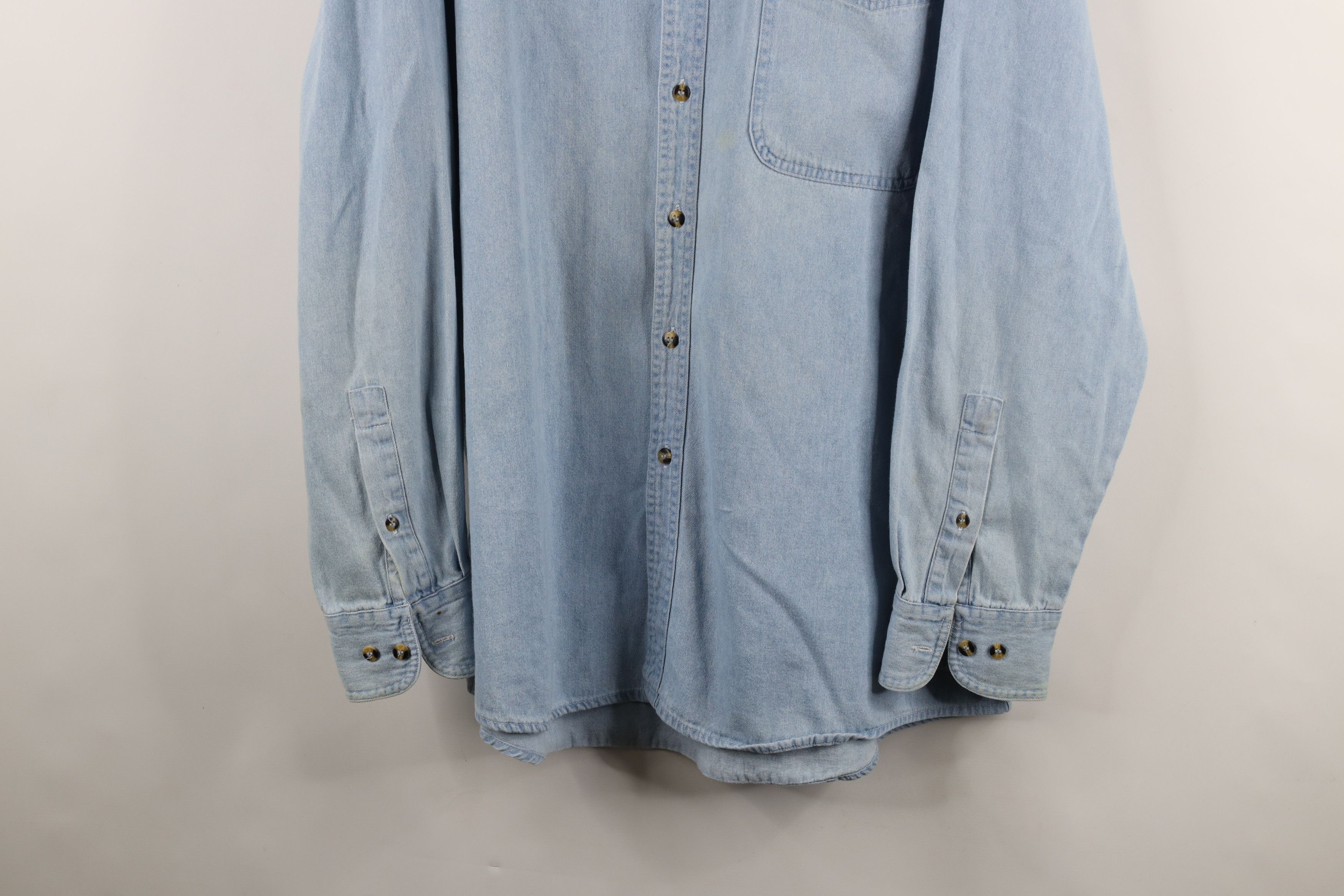 Vintage Vintage 90s Streetwear Alaska Denim Jean Button Down Shirt Size US L / EU 52-54 / 3 - 3 Thumbnail